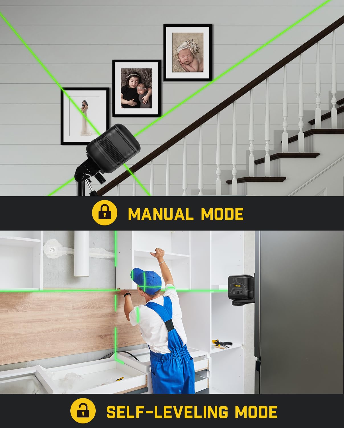 Fanttik 100ft Self-Leveling Green Laser Level