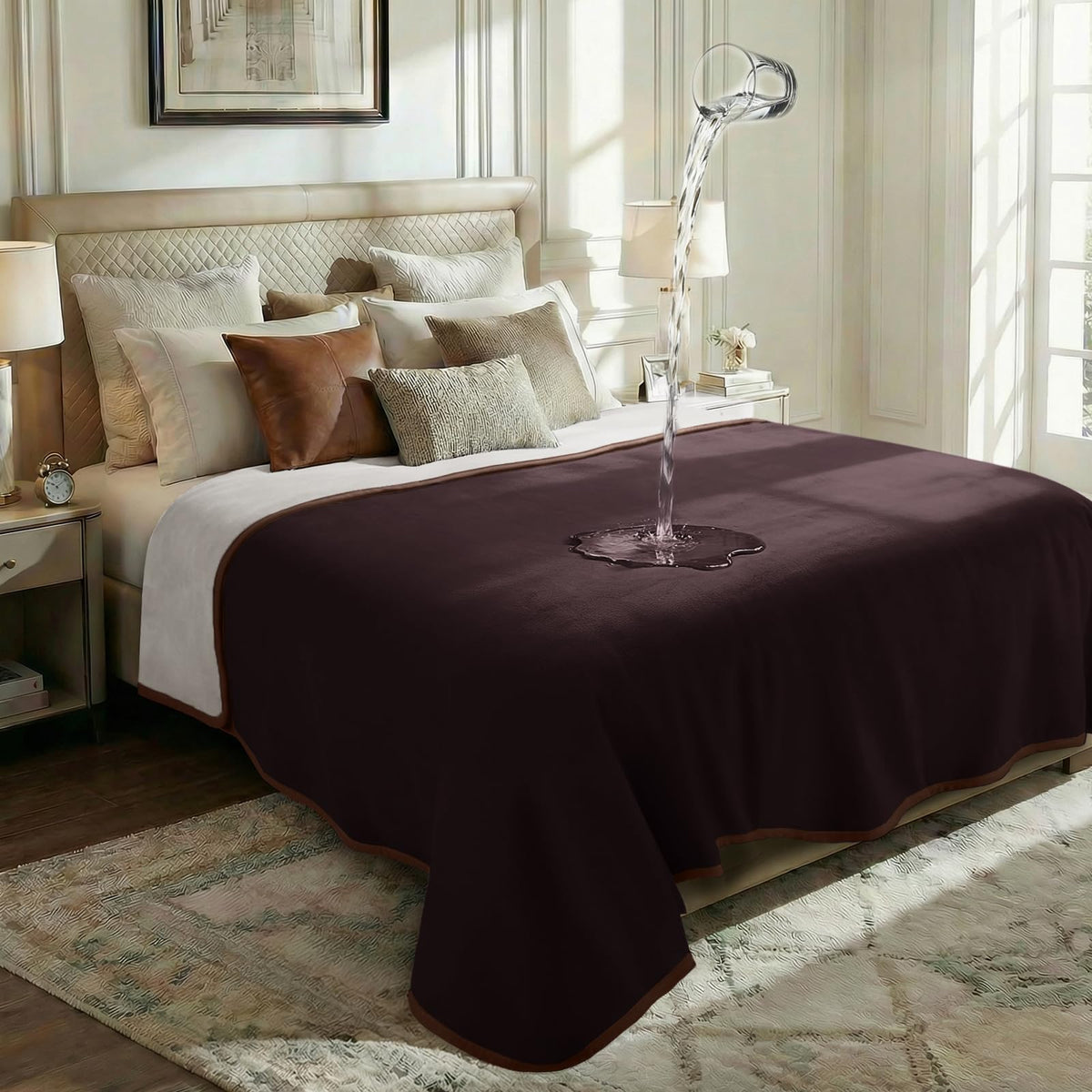 Waterproof Reversible Fleece Pet Blanket Twin Size