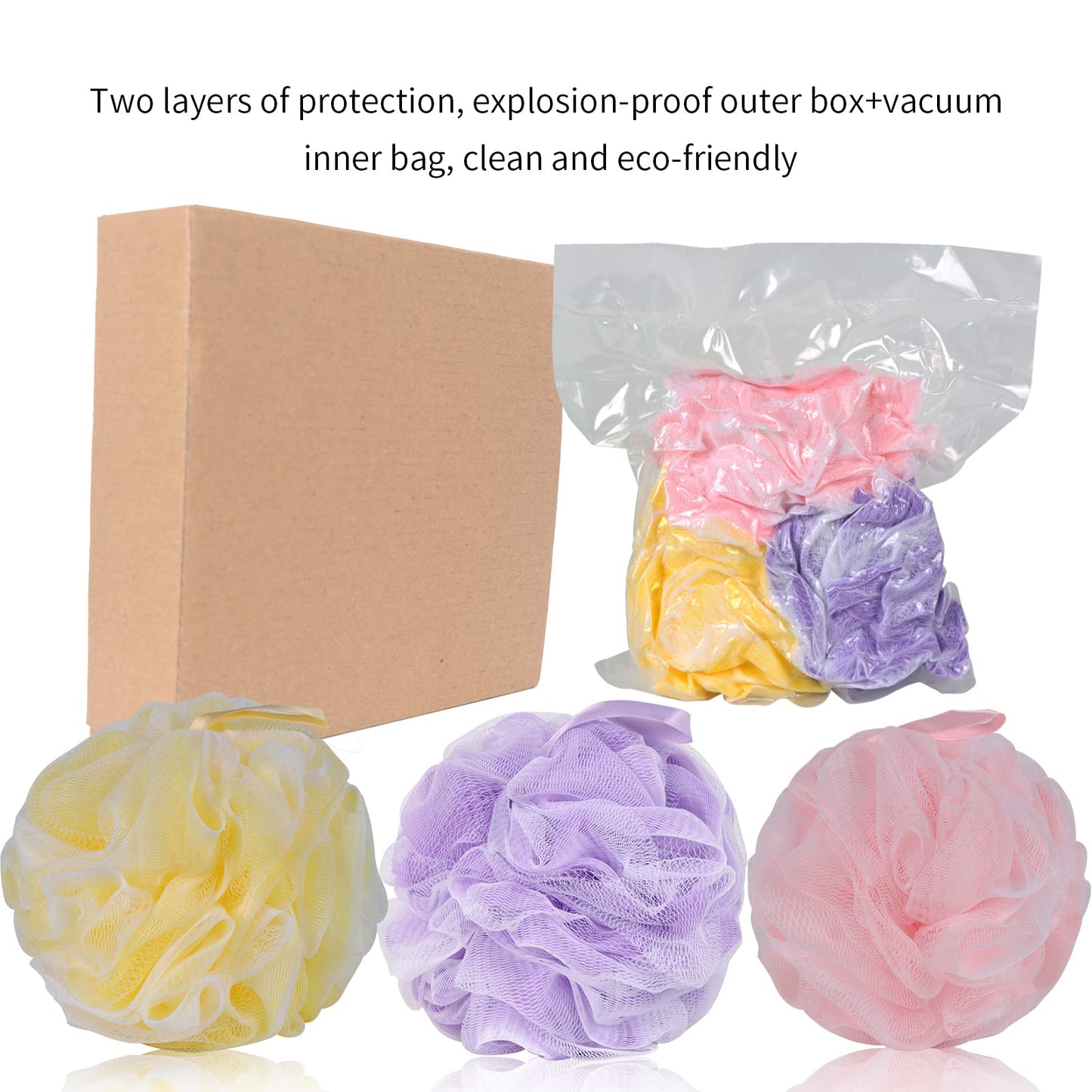BCKENEY Bath Loofah Sponge Soft Mesh Shower Puff for Body Wash Bath Sponge Body Scrubber for Women & Men Body Exfoliator-Bathing Accessories