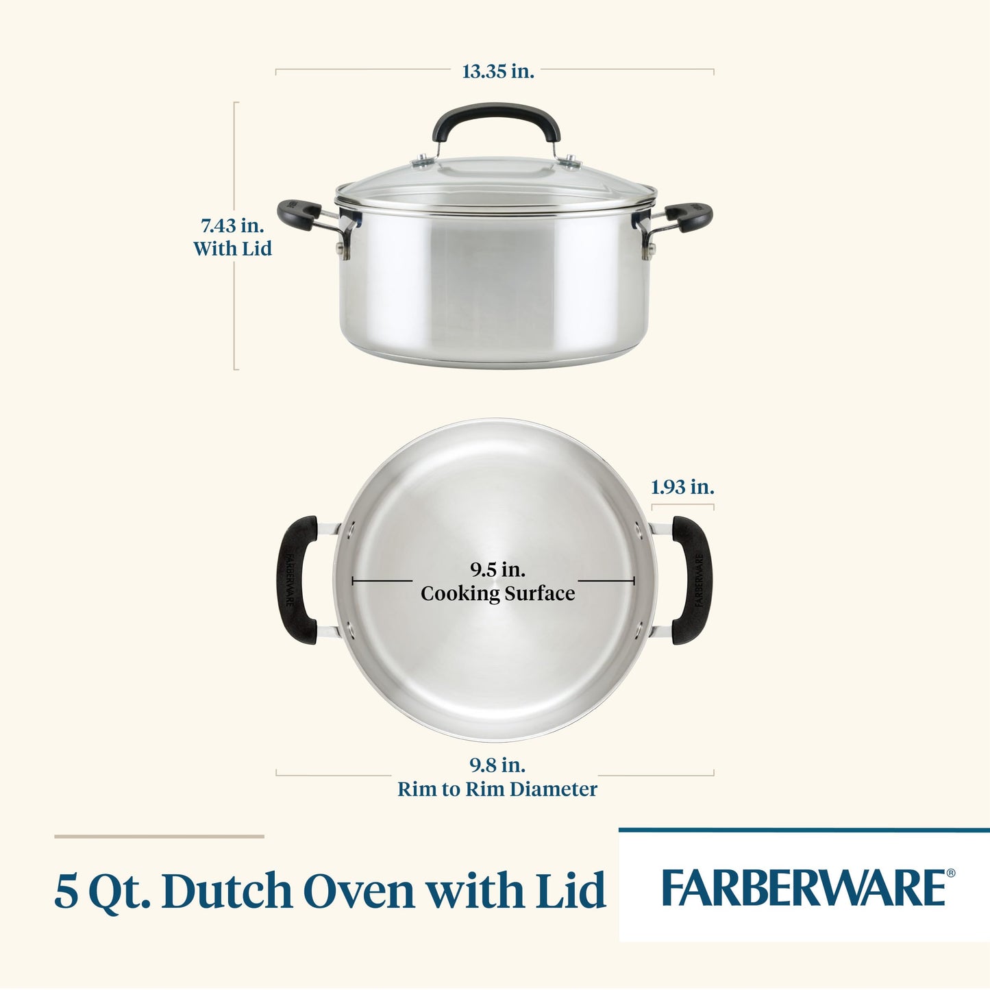 5 Quart Farberware Stainless Steel Dutch Oven