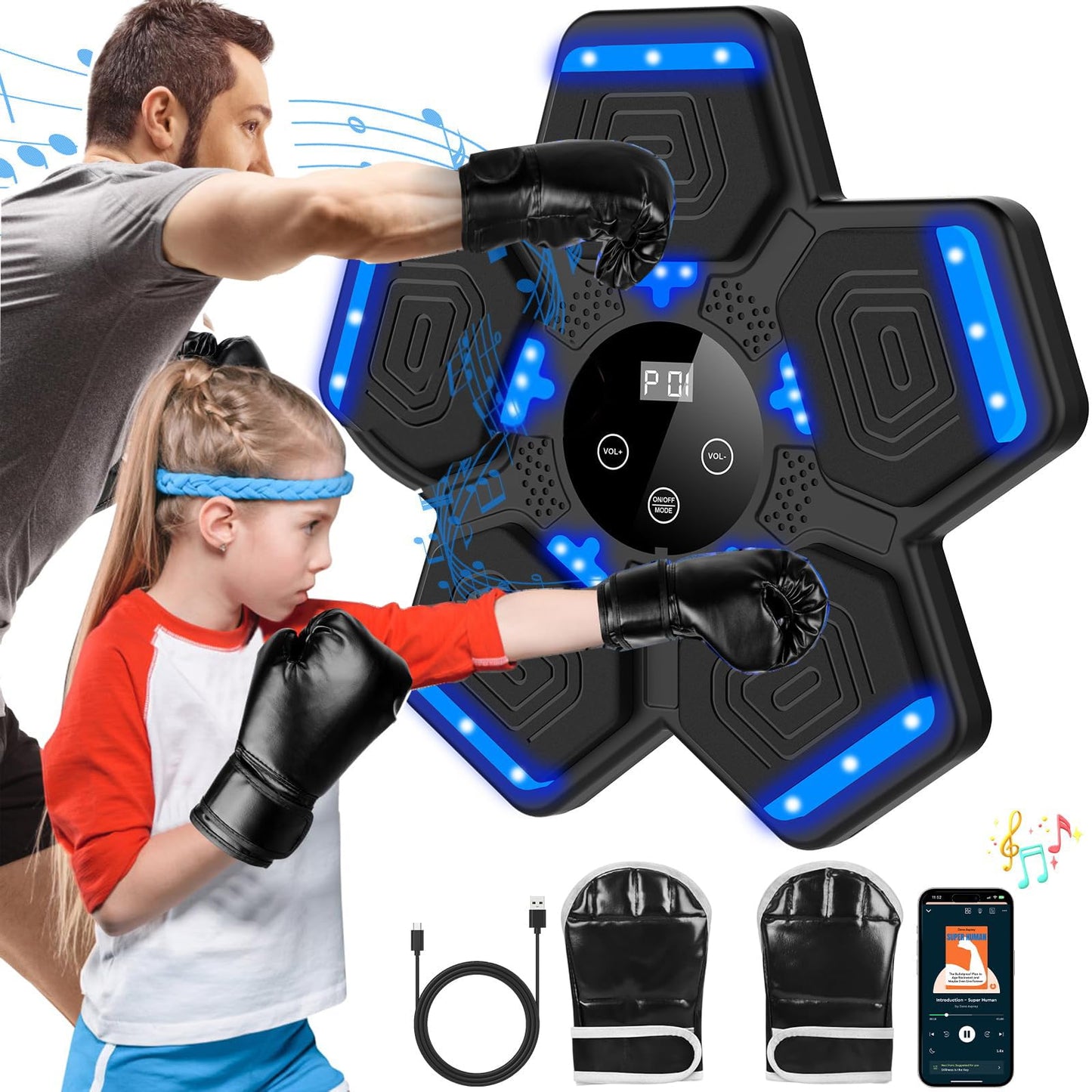 Music Boxing Machine with Smart Bluetooth & Gloves