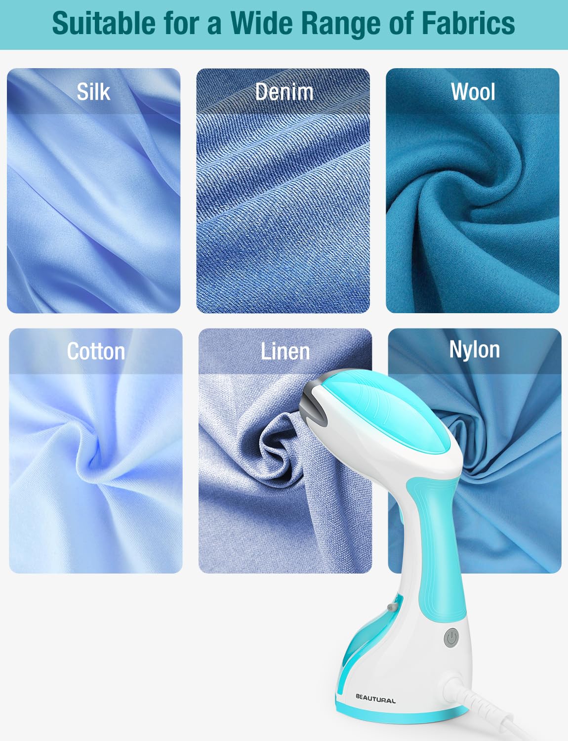 BEAUTURAL Portable Handheld Clothes Steamer