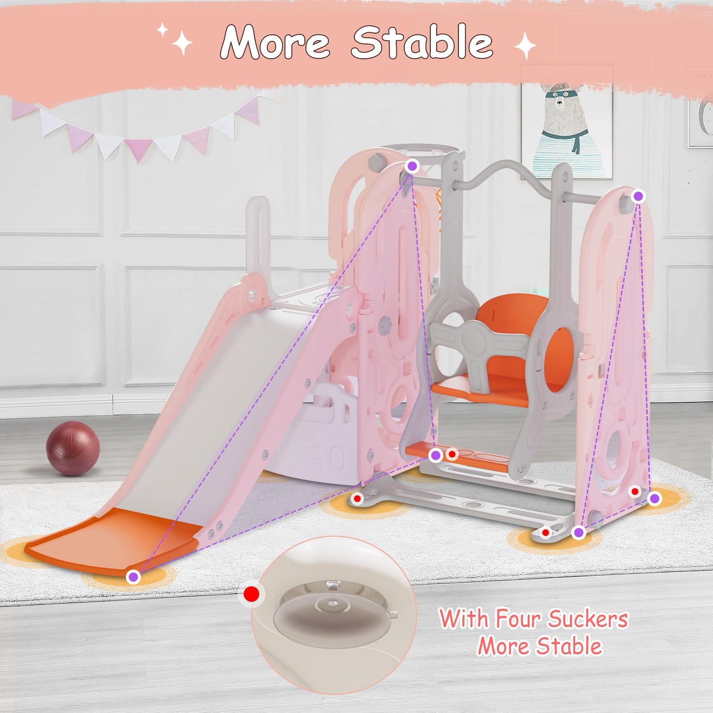 5-in-1 Toddler Slide and Swing Playground