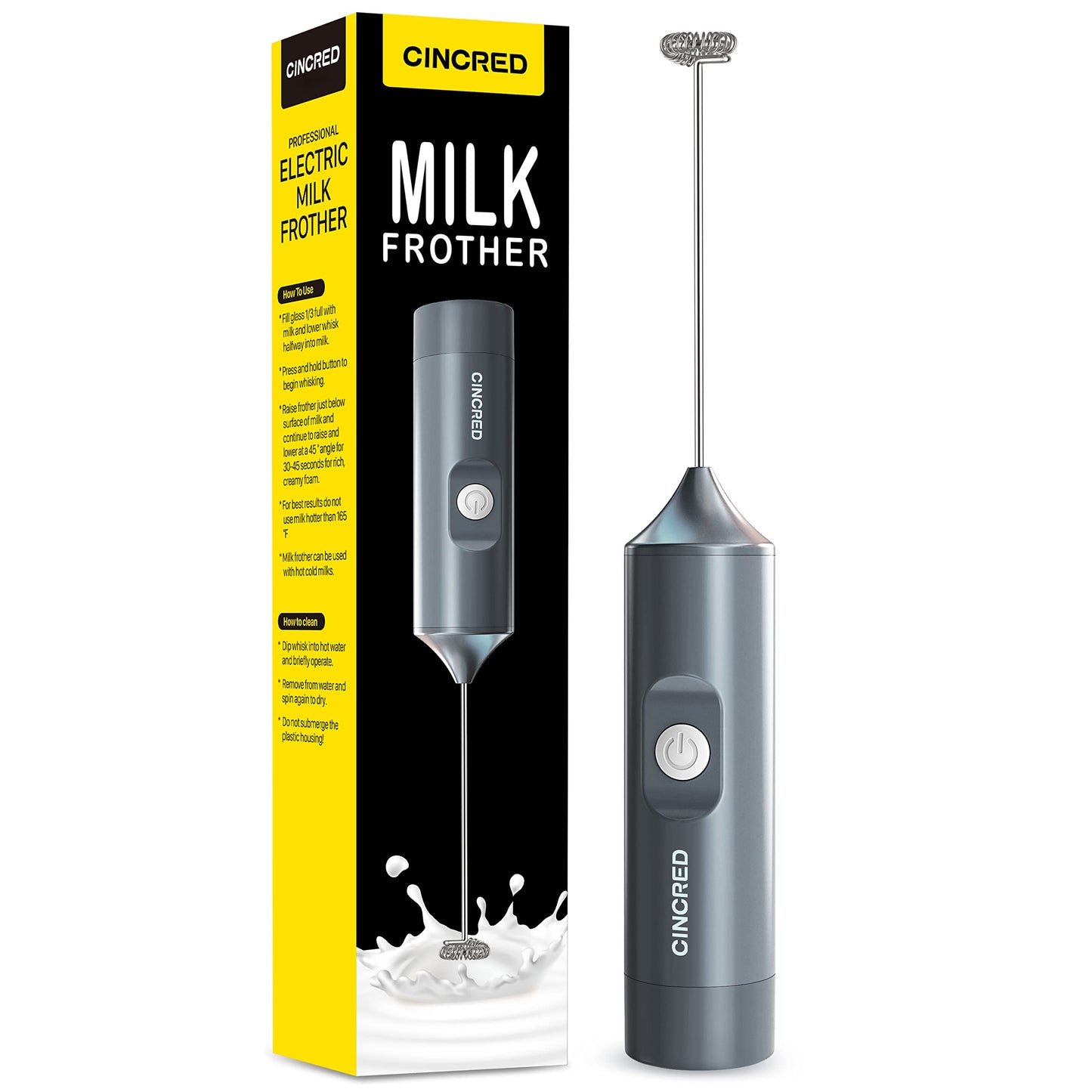 Cincred Electric Milk Frother for Coffee Drinks