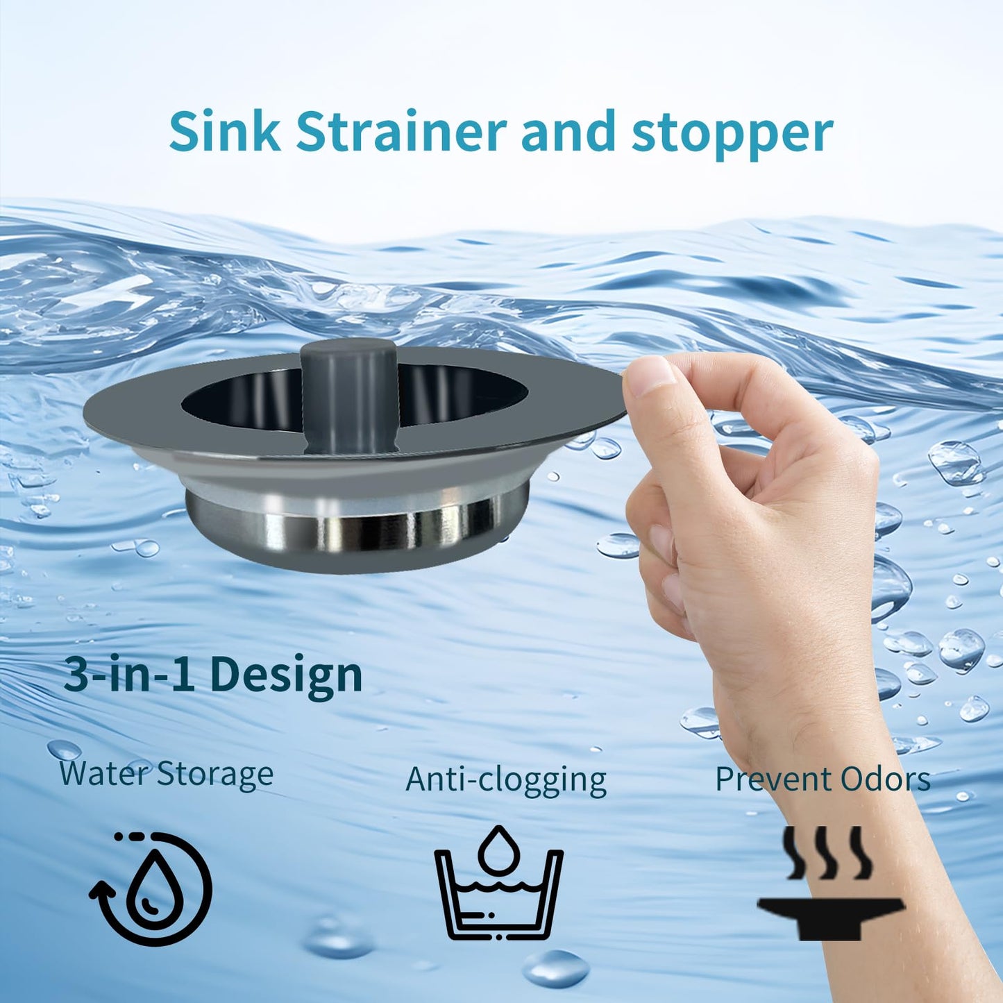 3-in-1 Kitchen Sink Drain Strainer by NOEAIKE