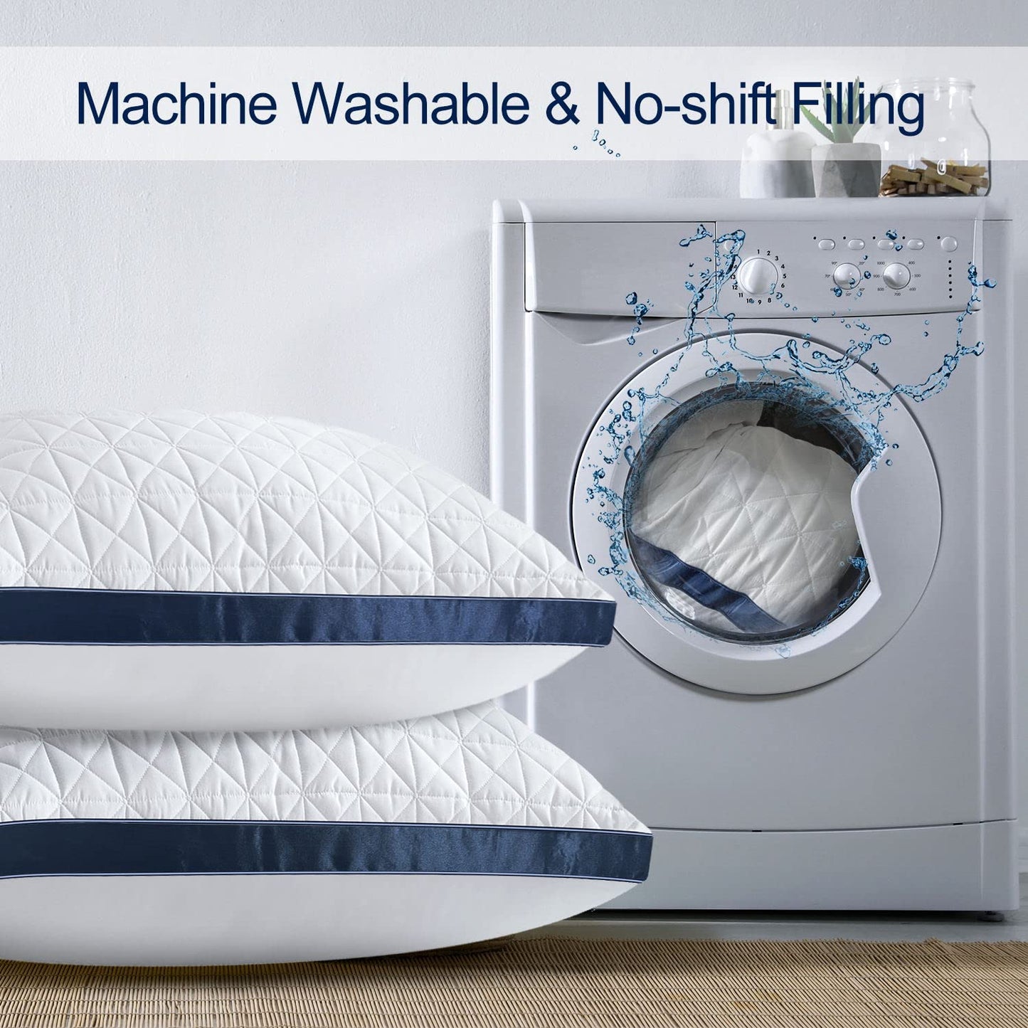 2 Pack Cooling Queen Size Pillows for Sleepers