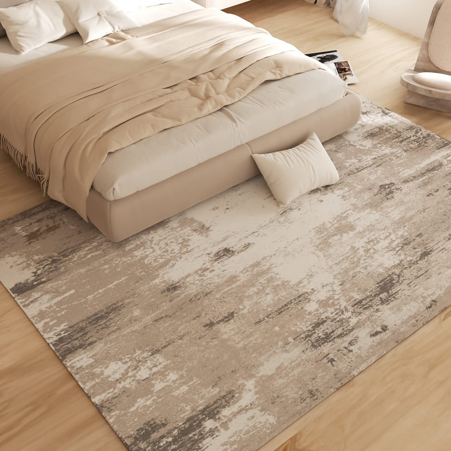 5x7 Modern Abstract Area Rug - Low-Pile, Washable