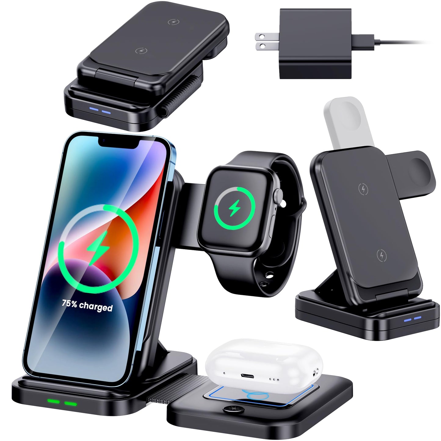 3 in 1 Wireless Charger Stand for iPhone & Watch