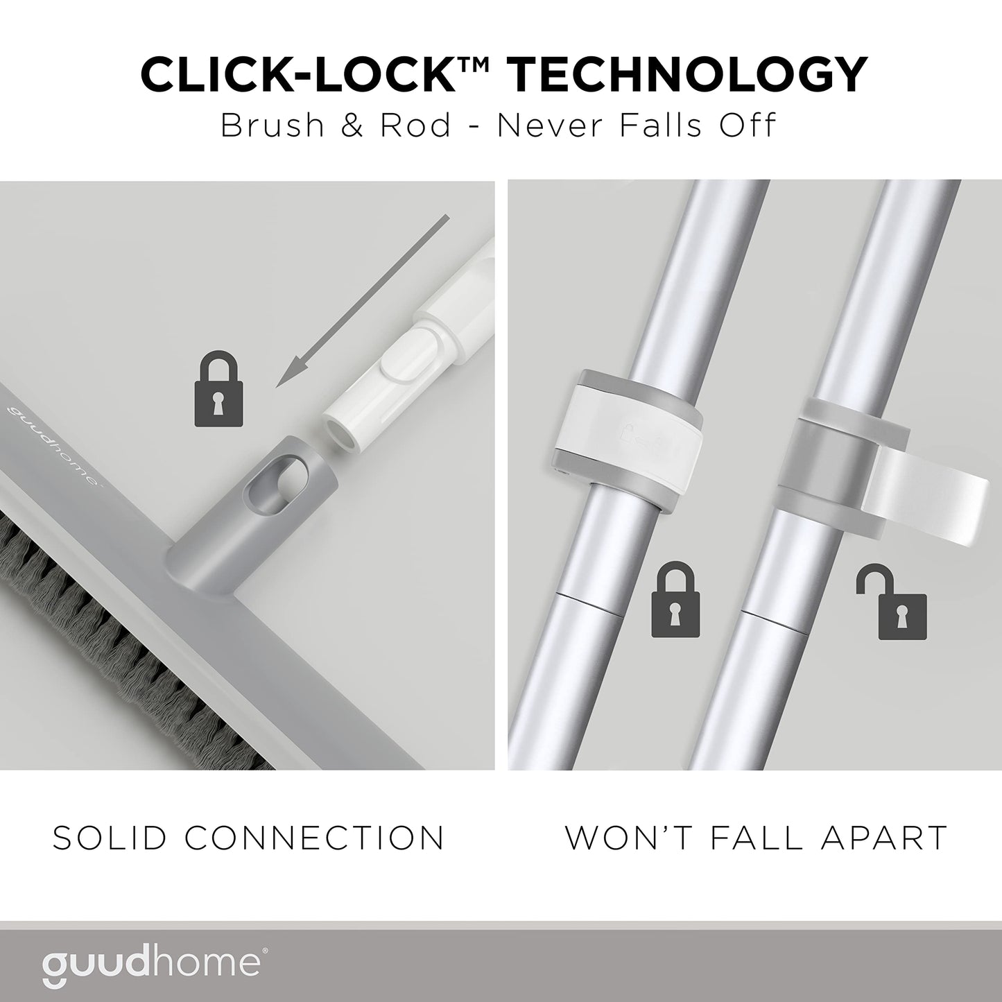 Guudhome 2-in-1 Floor Brush with Long Handle