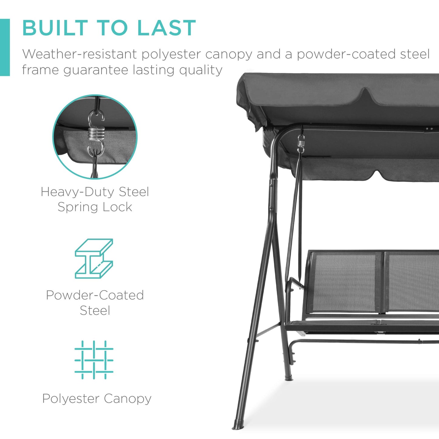 Best Choice 2-Seater Outdoor Canopy Swing Glider
