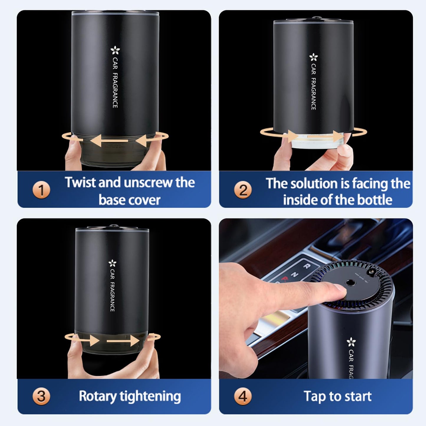 Smart Car Aroma Diffuser with Starry Projection