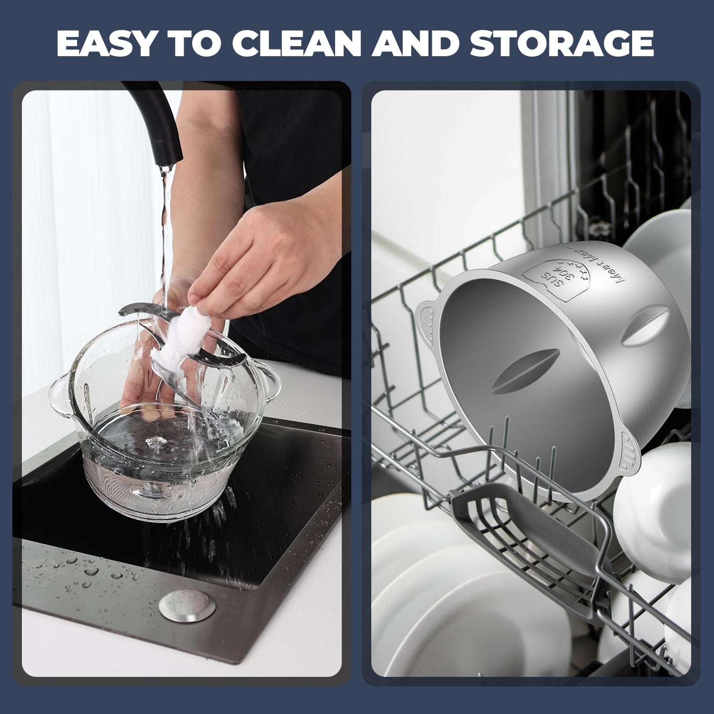 DEVINC Electric Food Processor with 2 Bowls