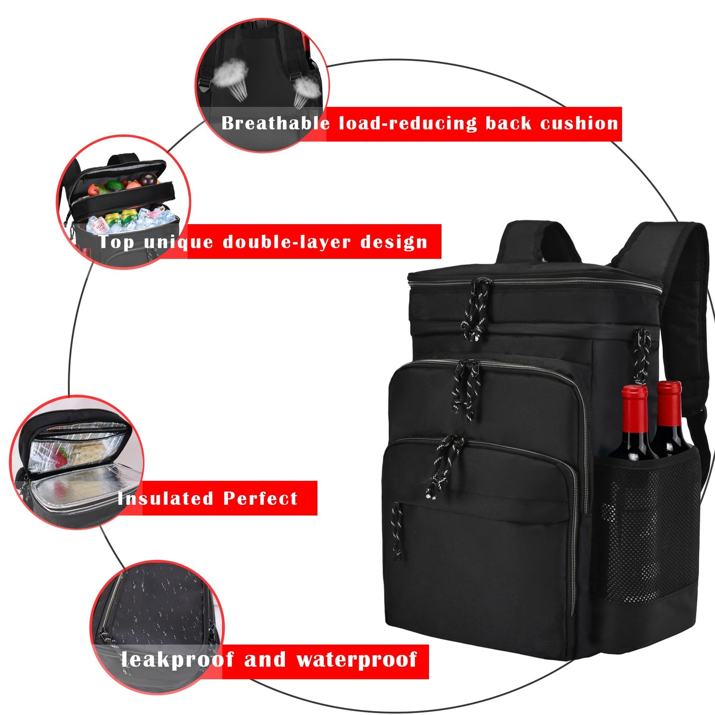 Double Deck Cooler Backpack for Camping & Hiking
