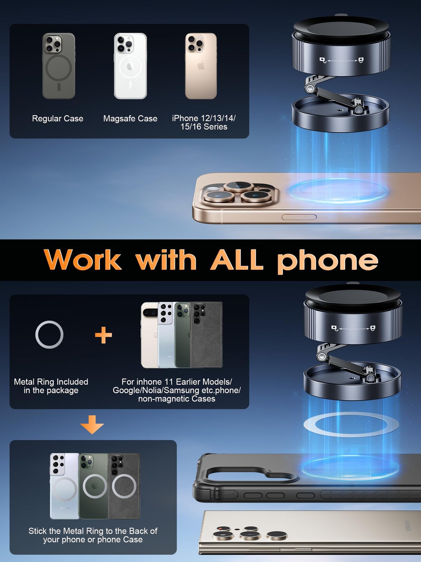 Magnetic Phone Holder for All Smartphones