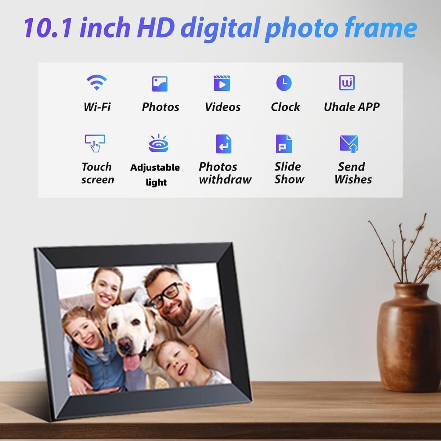 Digital Photo Frame 10.1" WiFi Touch Screen