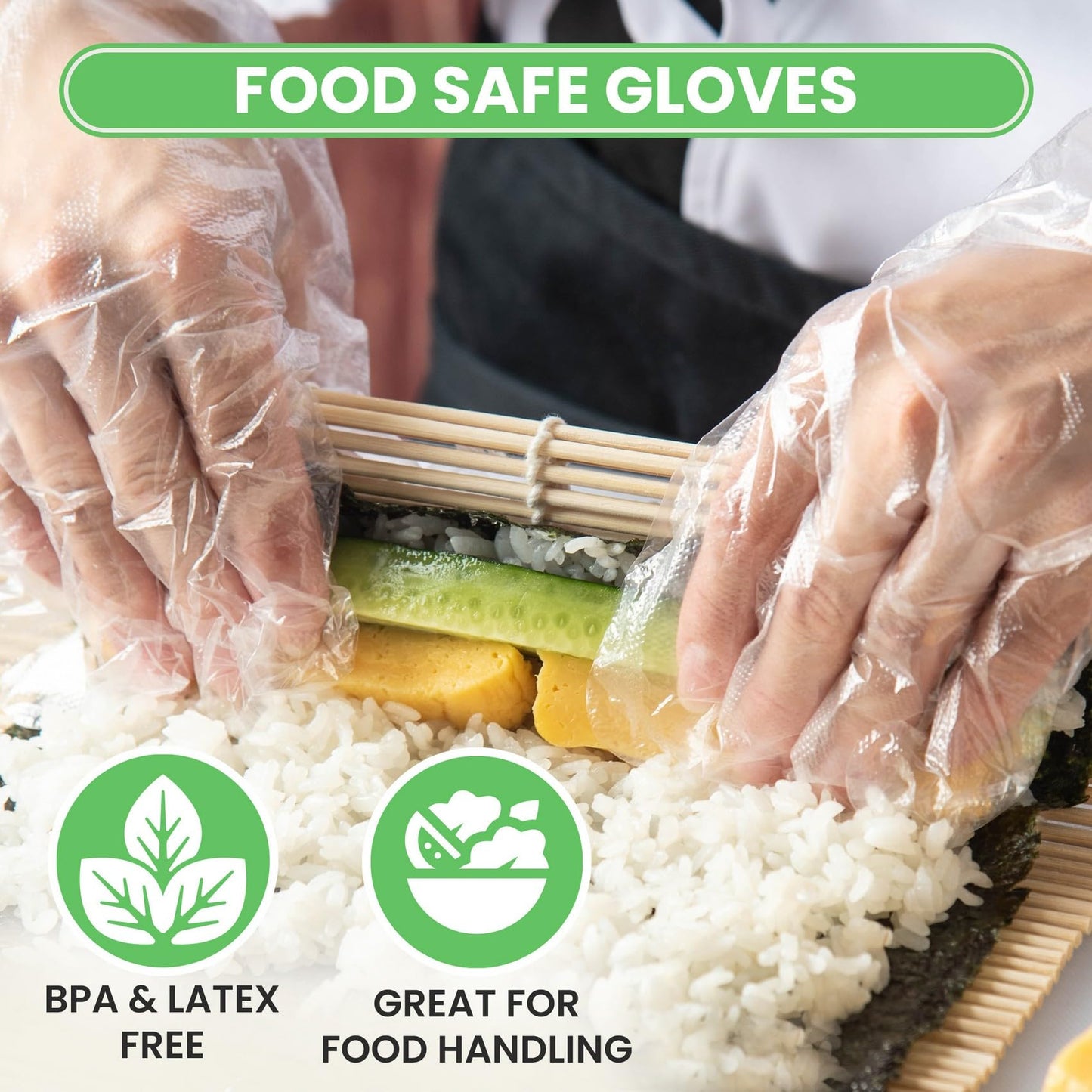 600 Pack Plastic Disposable Gloves for Food Handling