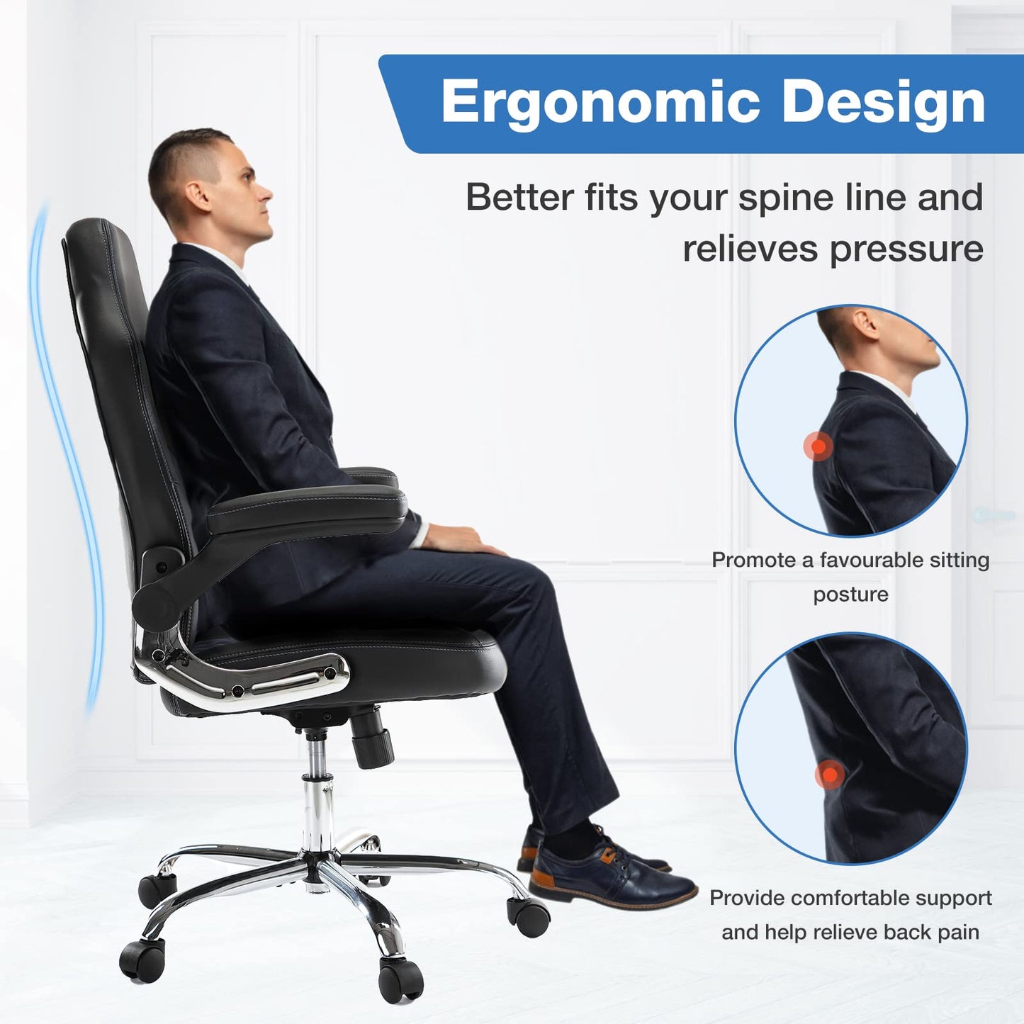 Ergonomic Gaming Chair with Lumbar Support and Armrests