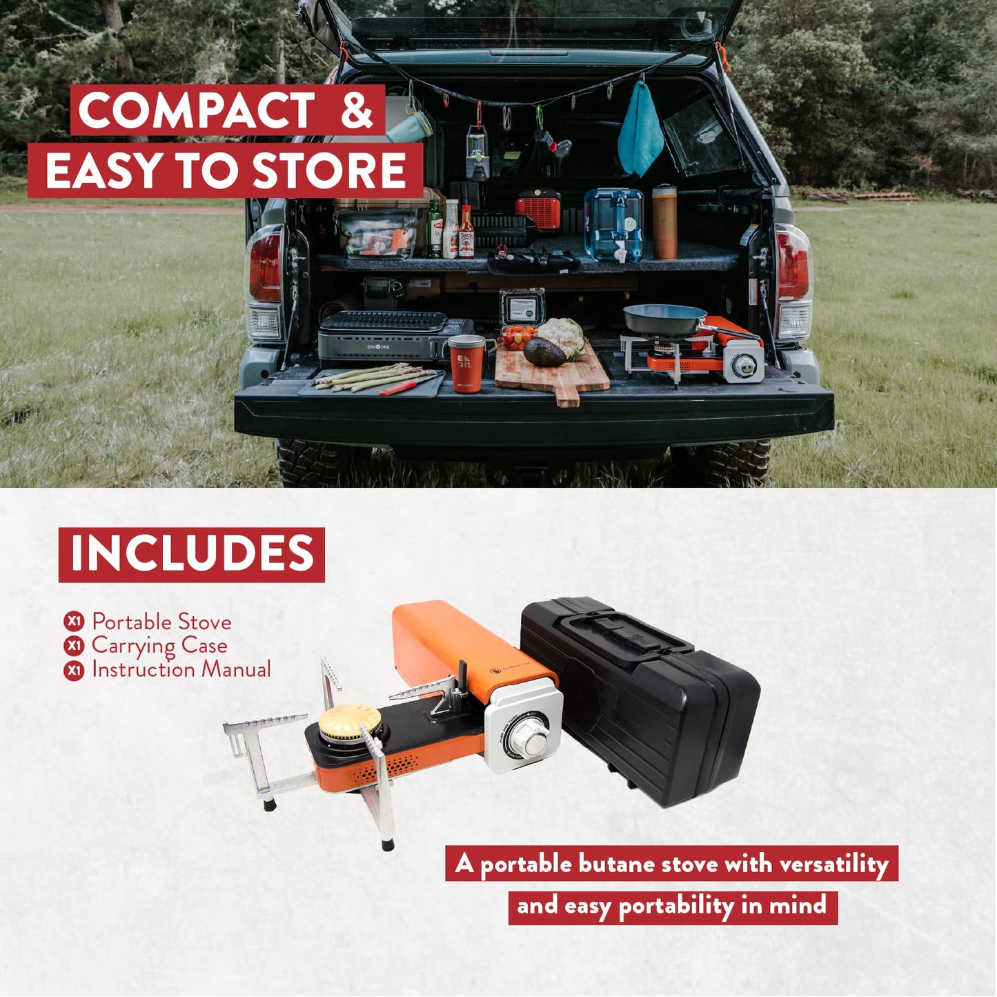 GasOne Portable Butane Camp Stove with Case