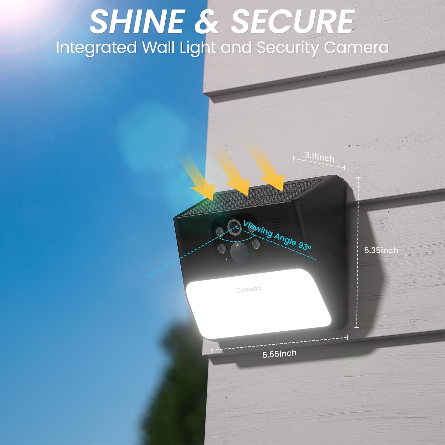 Cinnado 2K Wireless Solar Security Camera