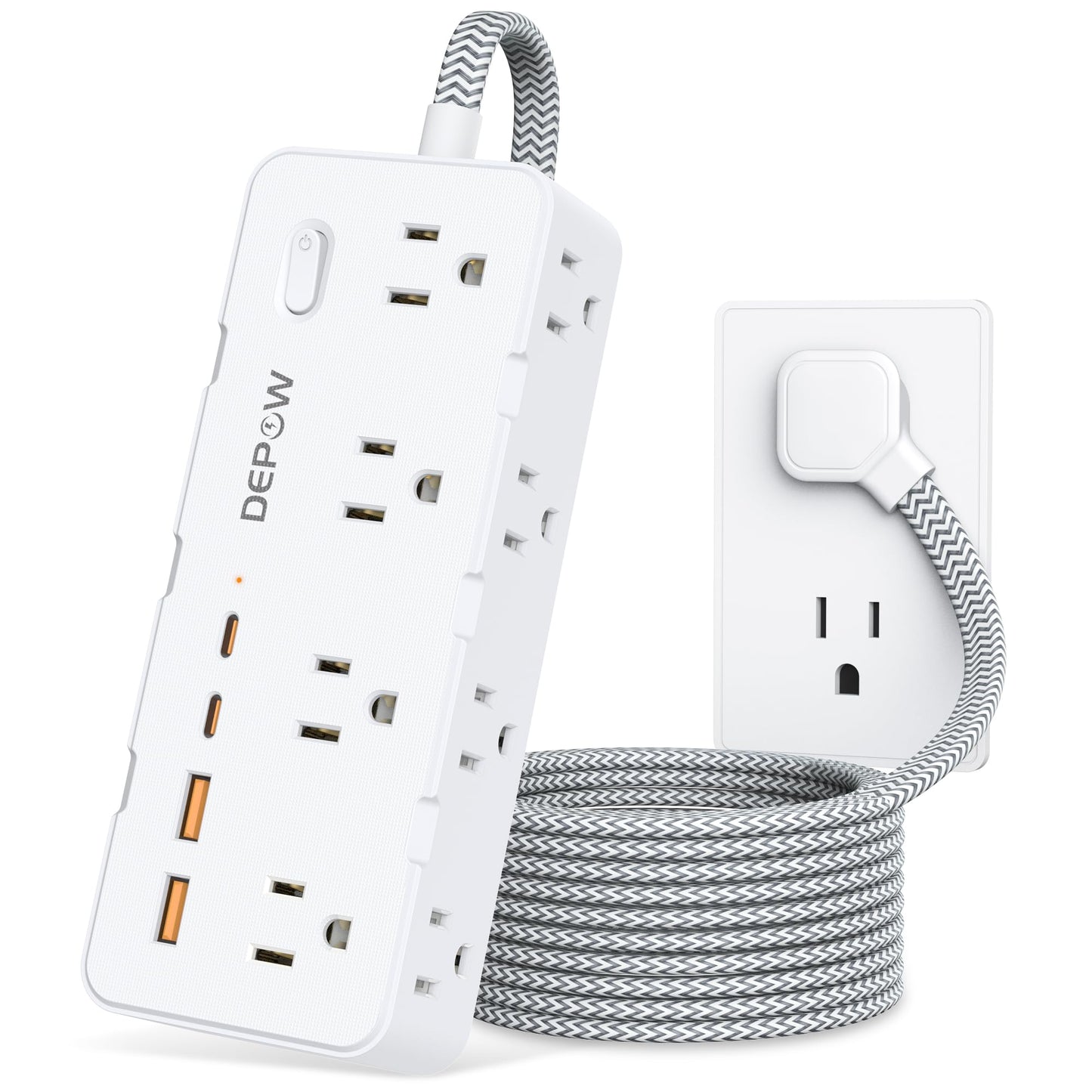 DEPOW 8 Outlet Surge Protector with USB Ports