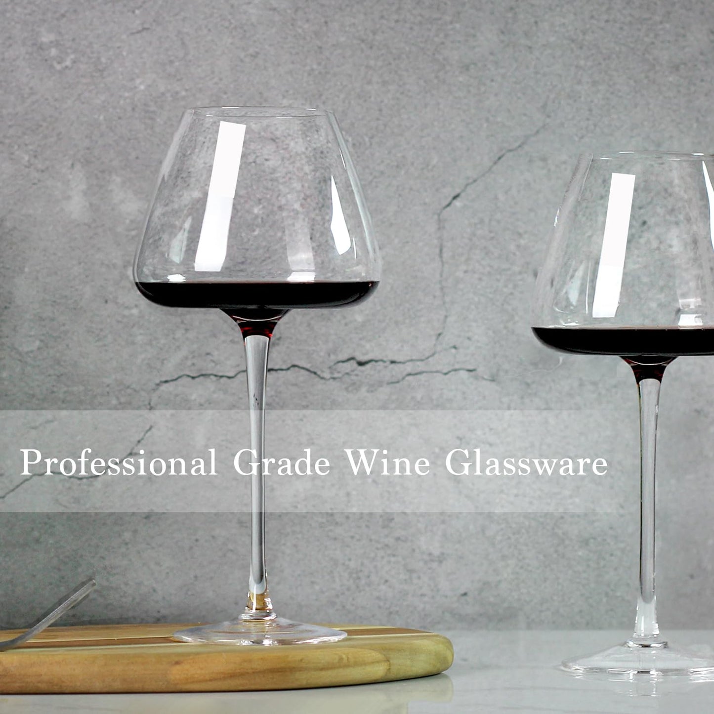 22oz Red and White Wine Glasses Set of 4, Long Stemmed Crystal-clear Drinking Glasses with Unique Concave Base for Better Wine Tasting