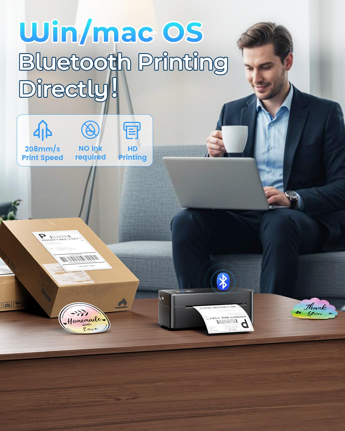 Bluetooth Thermal Label Printer for Small Business