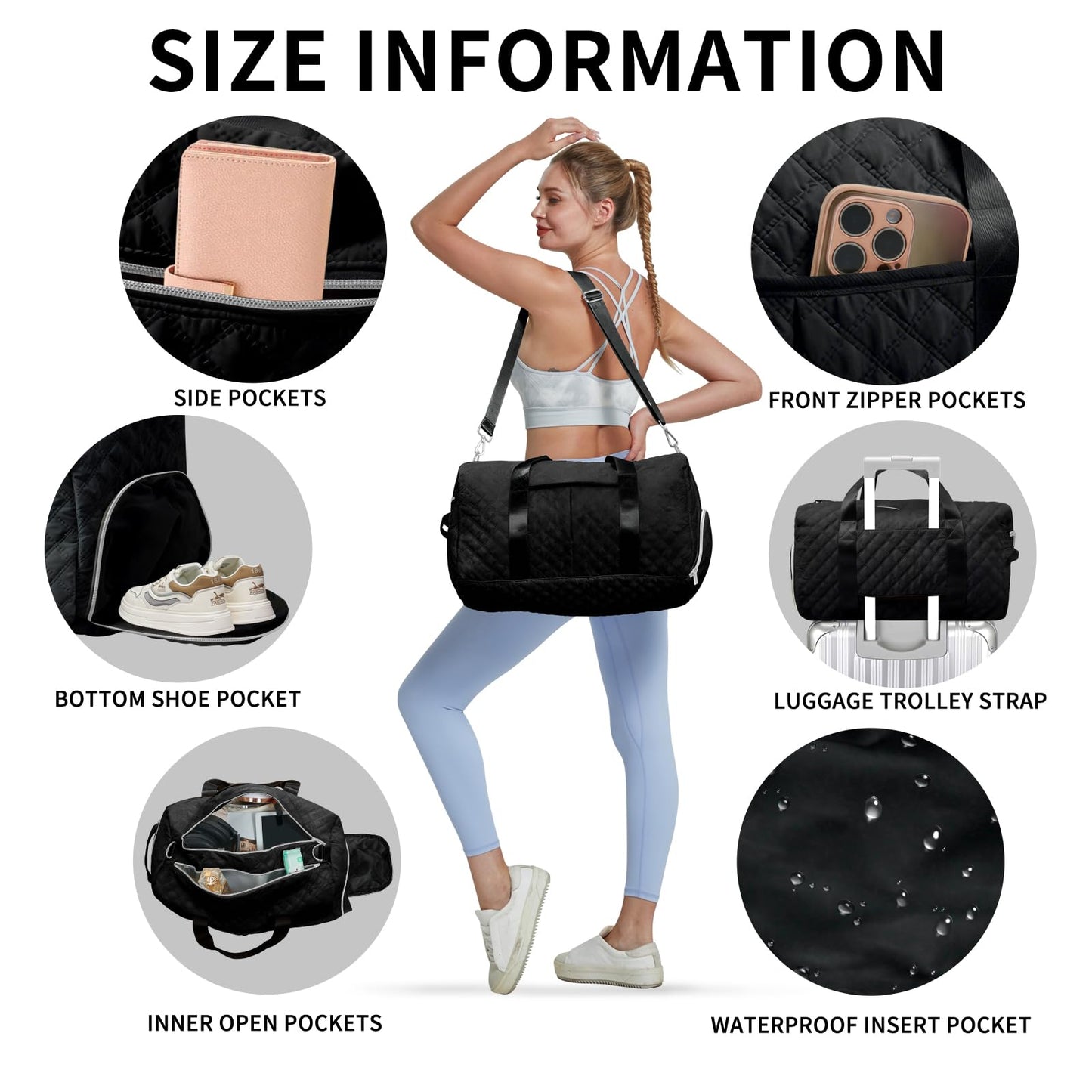 Duffle Bag with Shoe Compartment for Travel