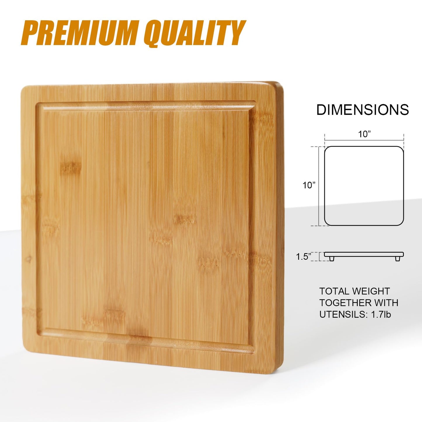 Bamboo Charcuterie Board Set with Drawer