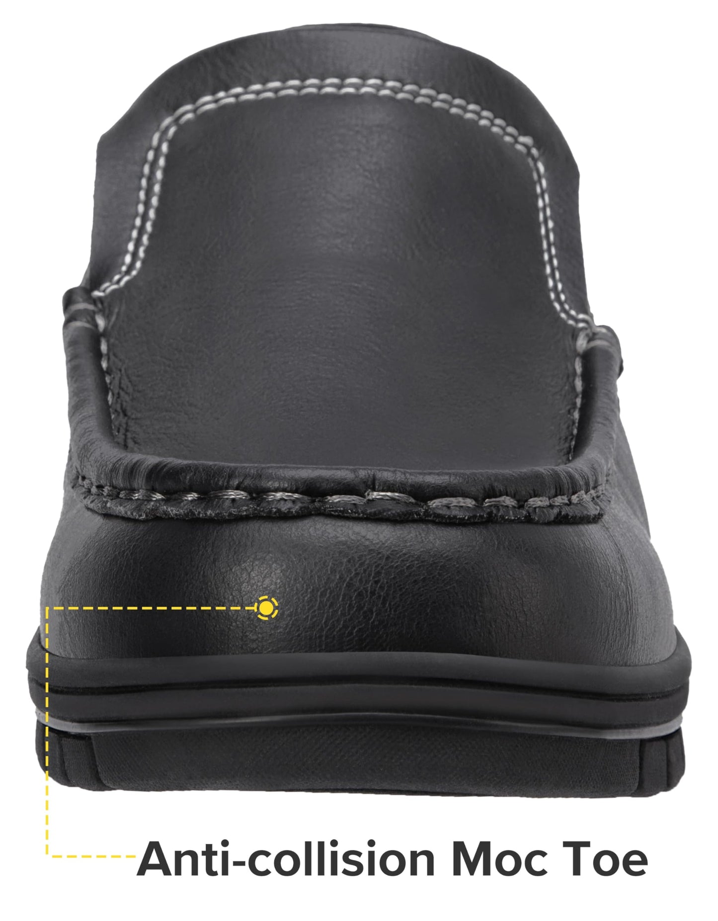 CAMEL CROWN Mens Slip On Loafers Comfortabl Walking Shoes Casual Moc Toe Lightweight Loafer Lace Up Office Dress Shoes Black 10