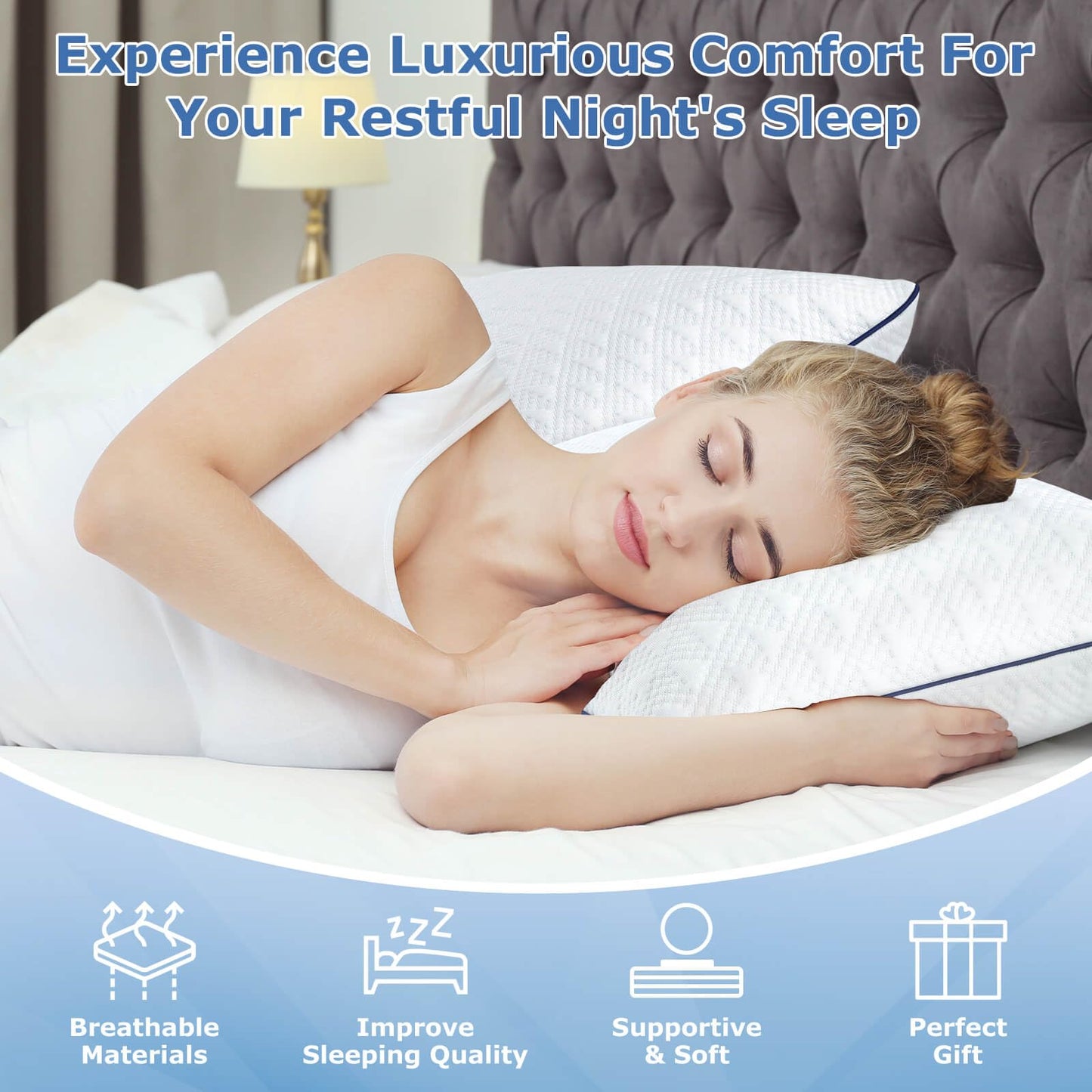 2 Pack Cooling Memory Foam Bed Pillows