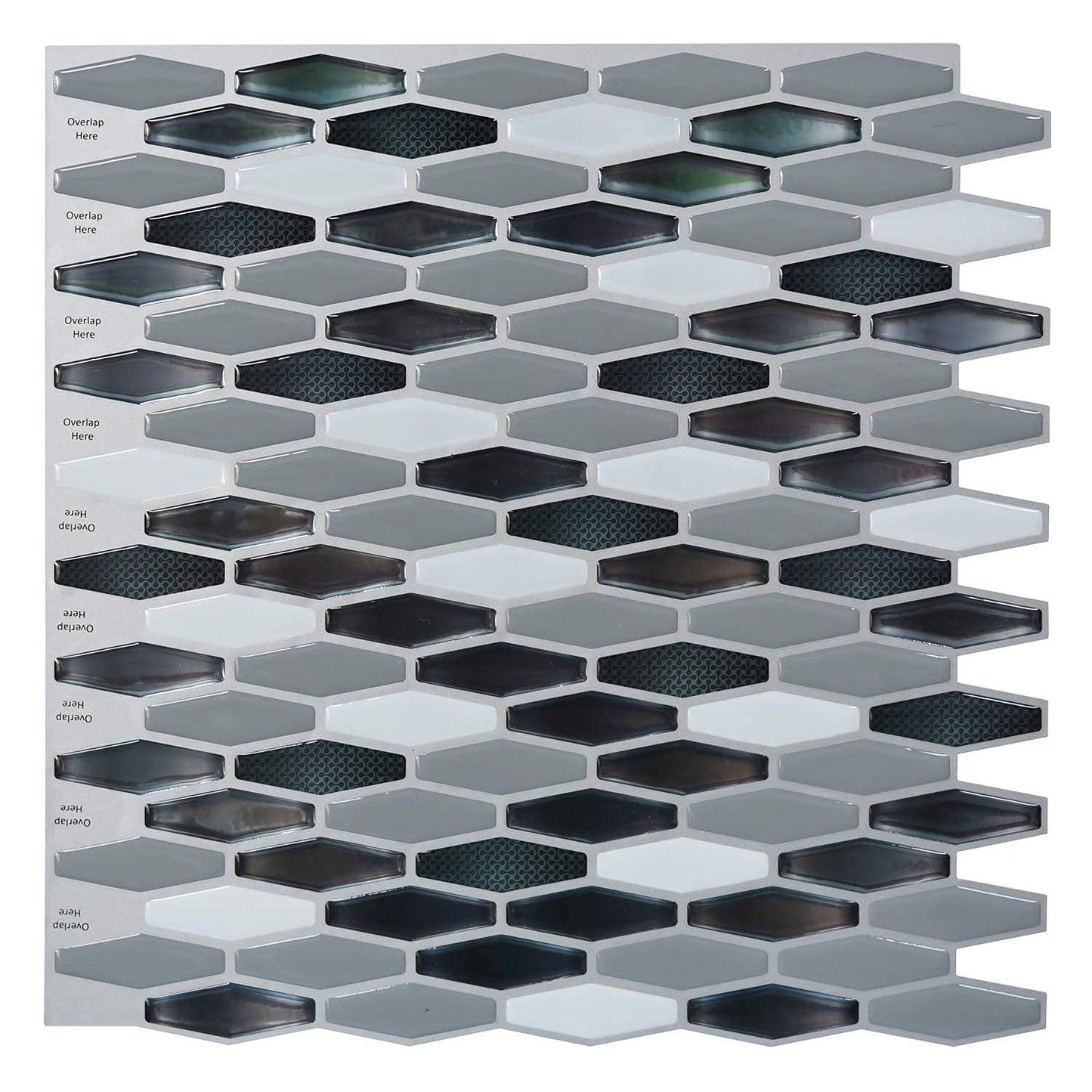 Art3d Black/White Marble Wall Panel Pack of 6