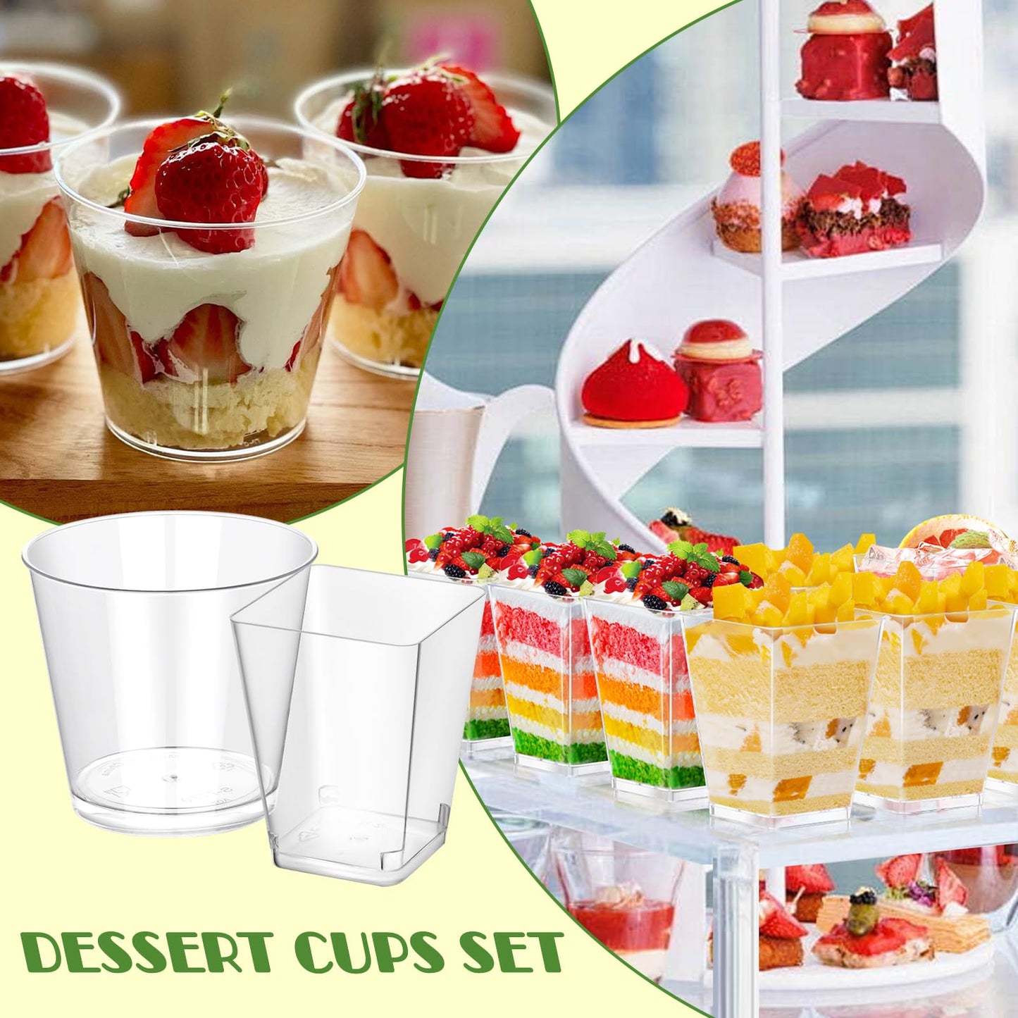 5oz Clear Plastic Dessert Cups, 300 Packs