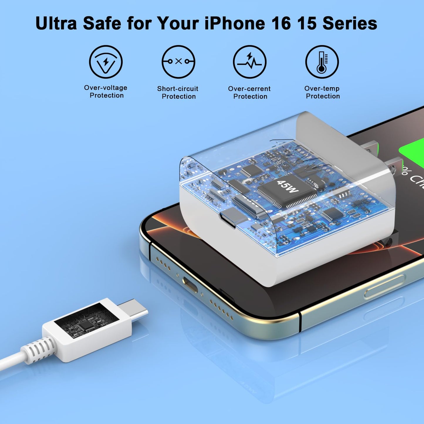 iPhone 16 Pro Max Fast Charger 10FT Cable