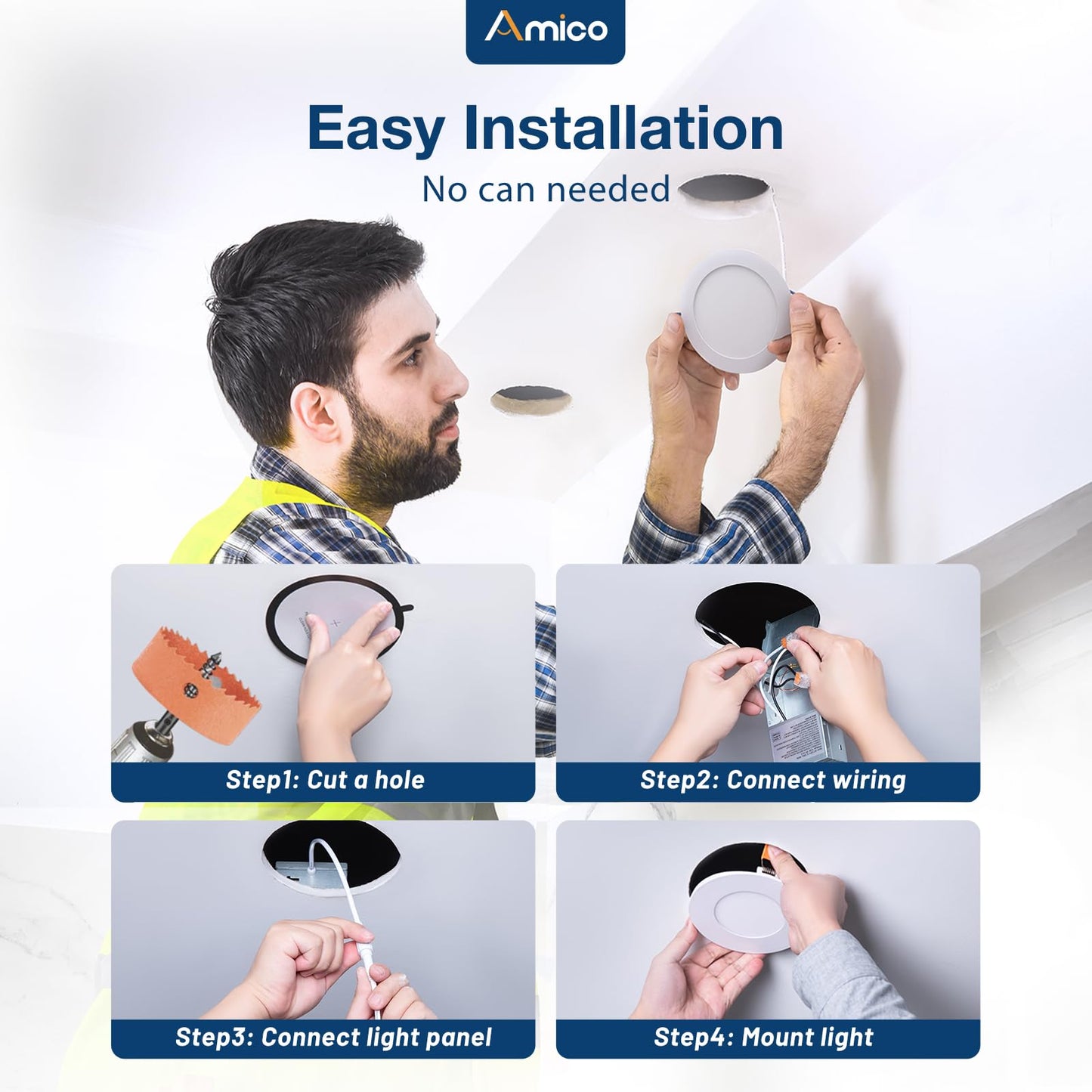 Amico 24 Pack Dimmable LED Recessed Lights