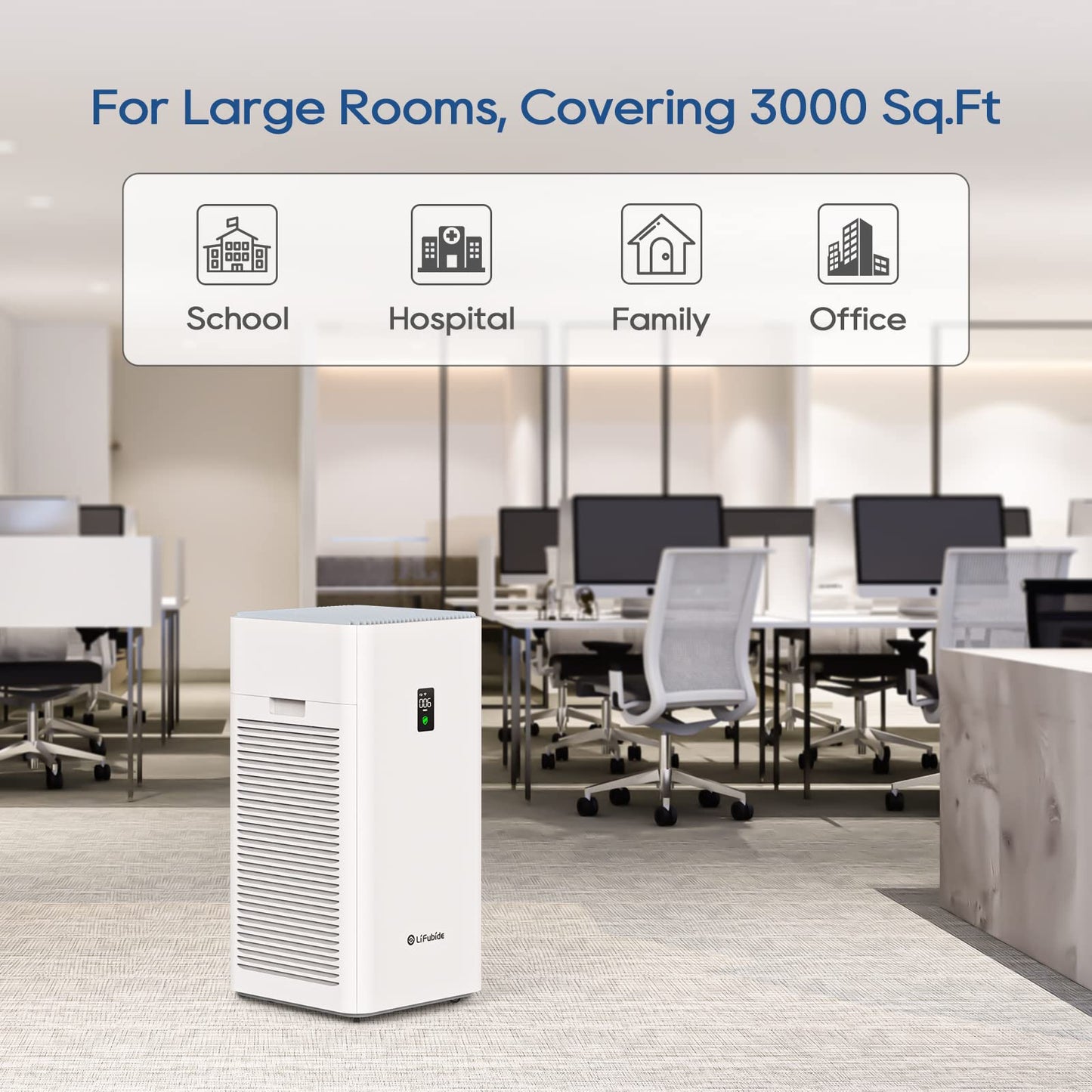 4555 Sq.Ft Coverage Air Purifier with HEPA Filter