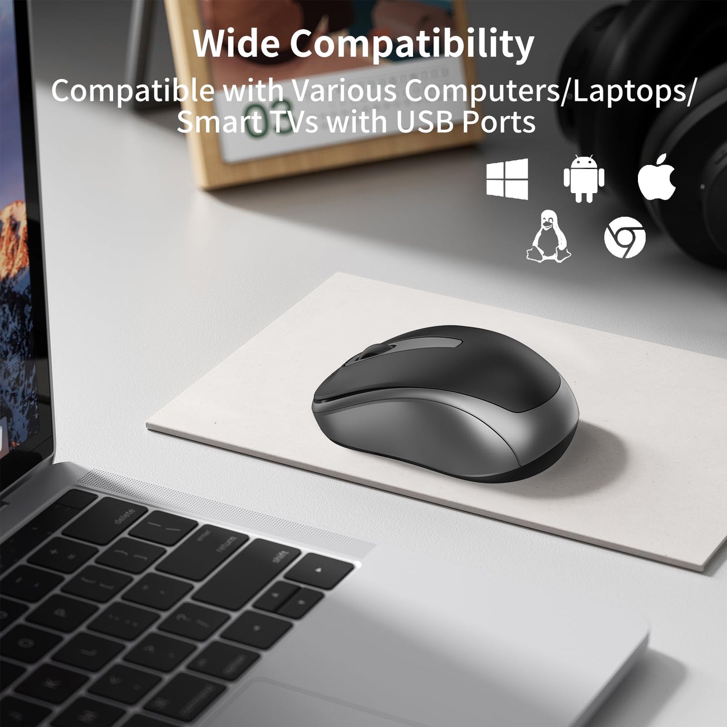 Wireless Noiseless Mouse for PC & Laptop
