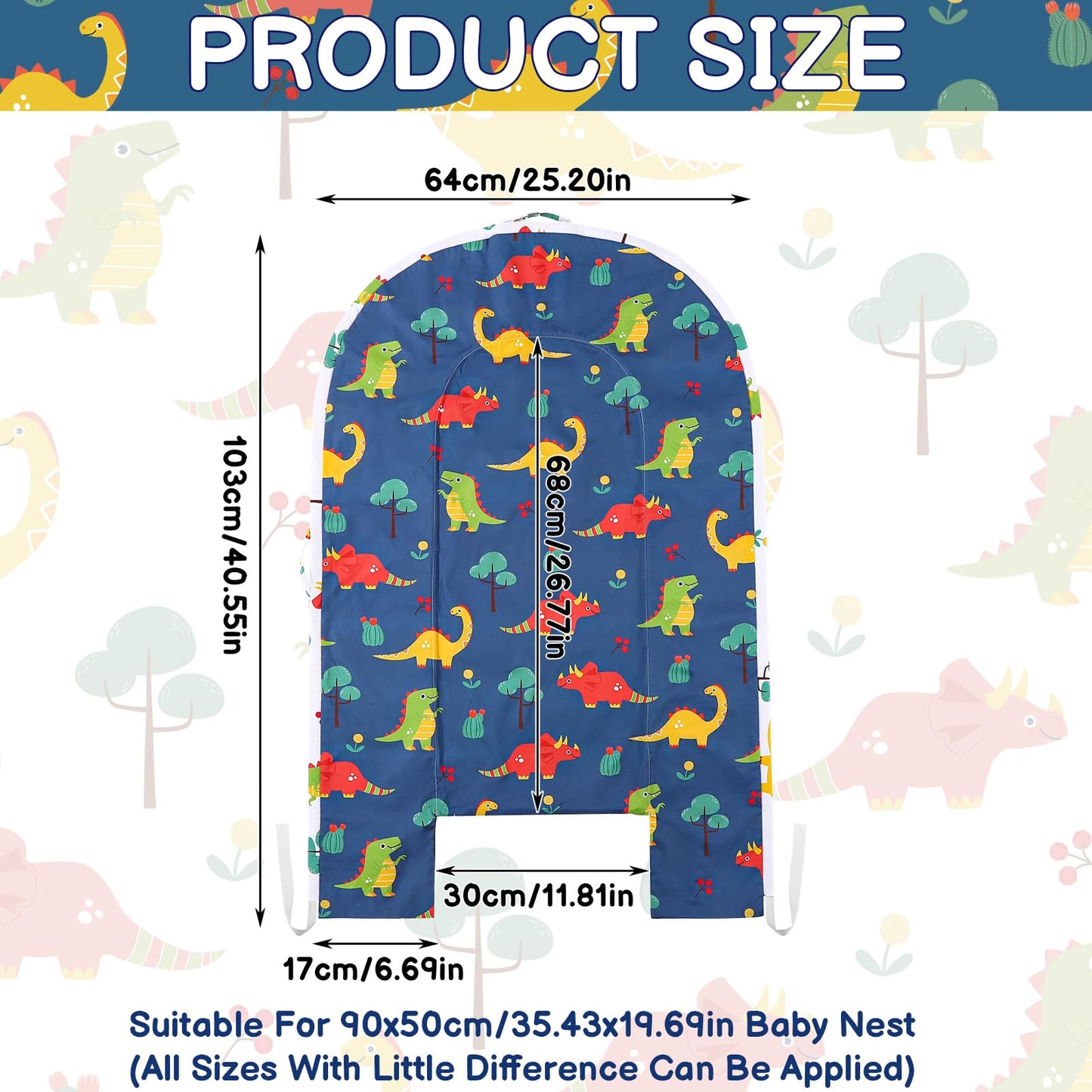 Dinosaur Baby Lounger Cover for Newborns