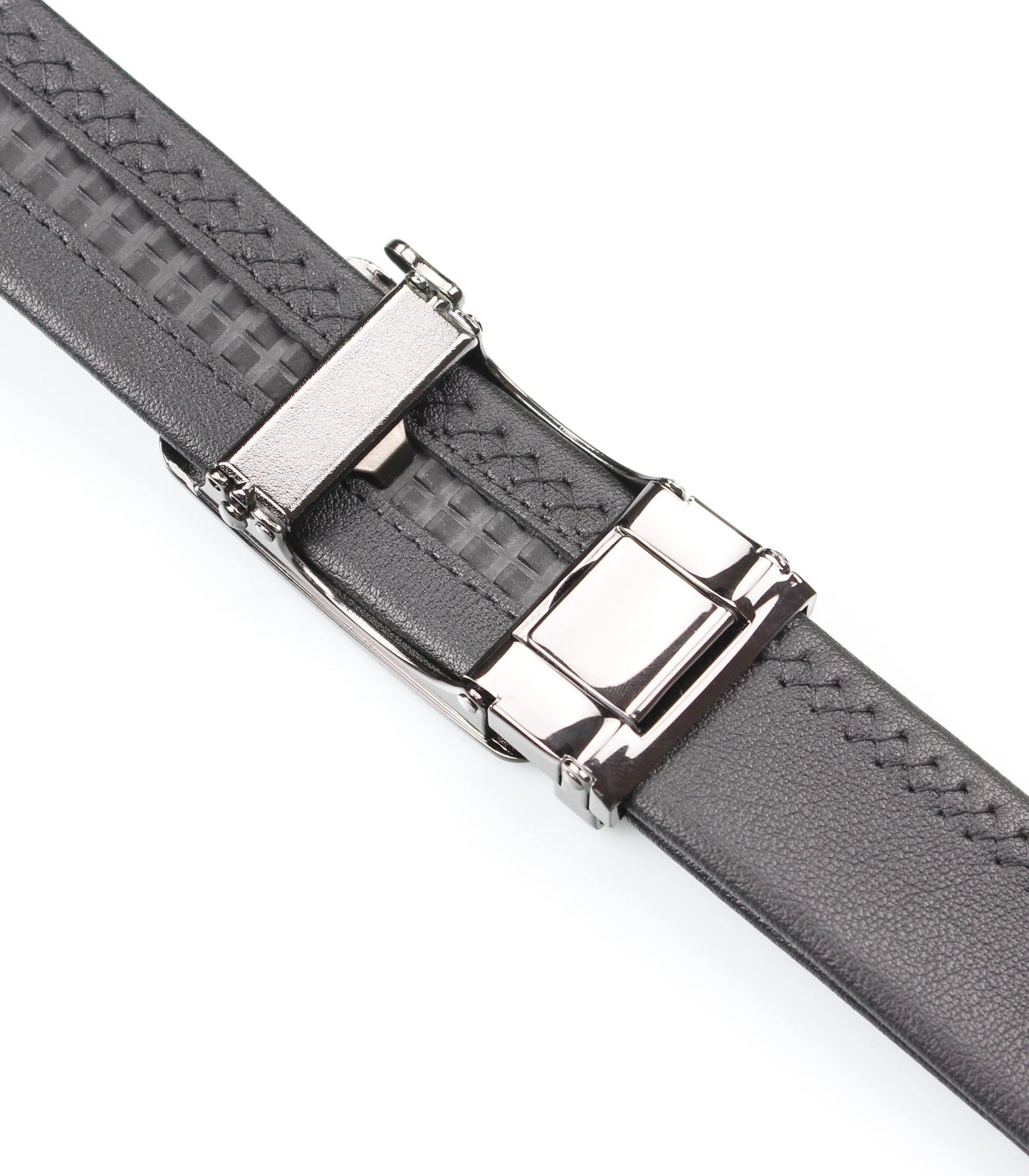 Bullko Adjustable Leather Golf Dress Belt, Black