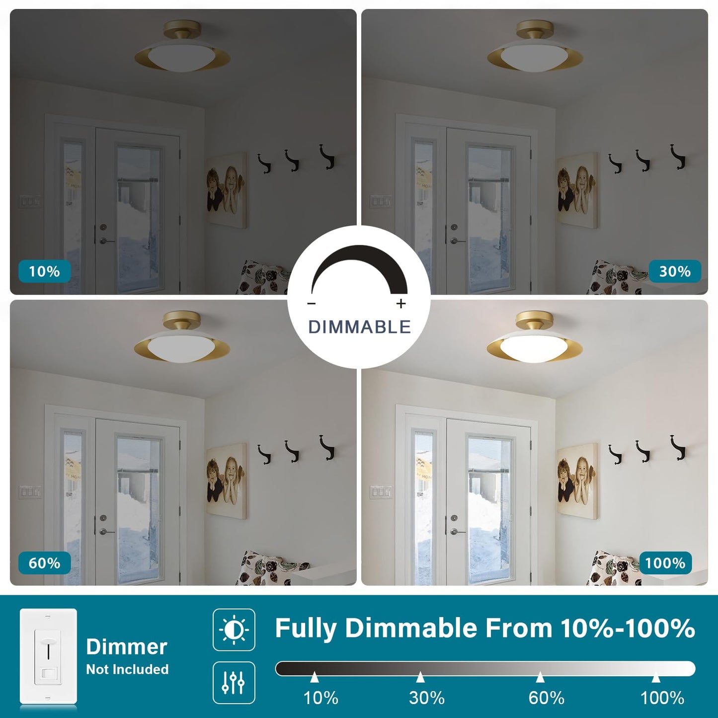 Dimmable Mid Century Modern Ceiling Light Fixture