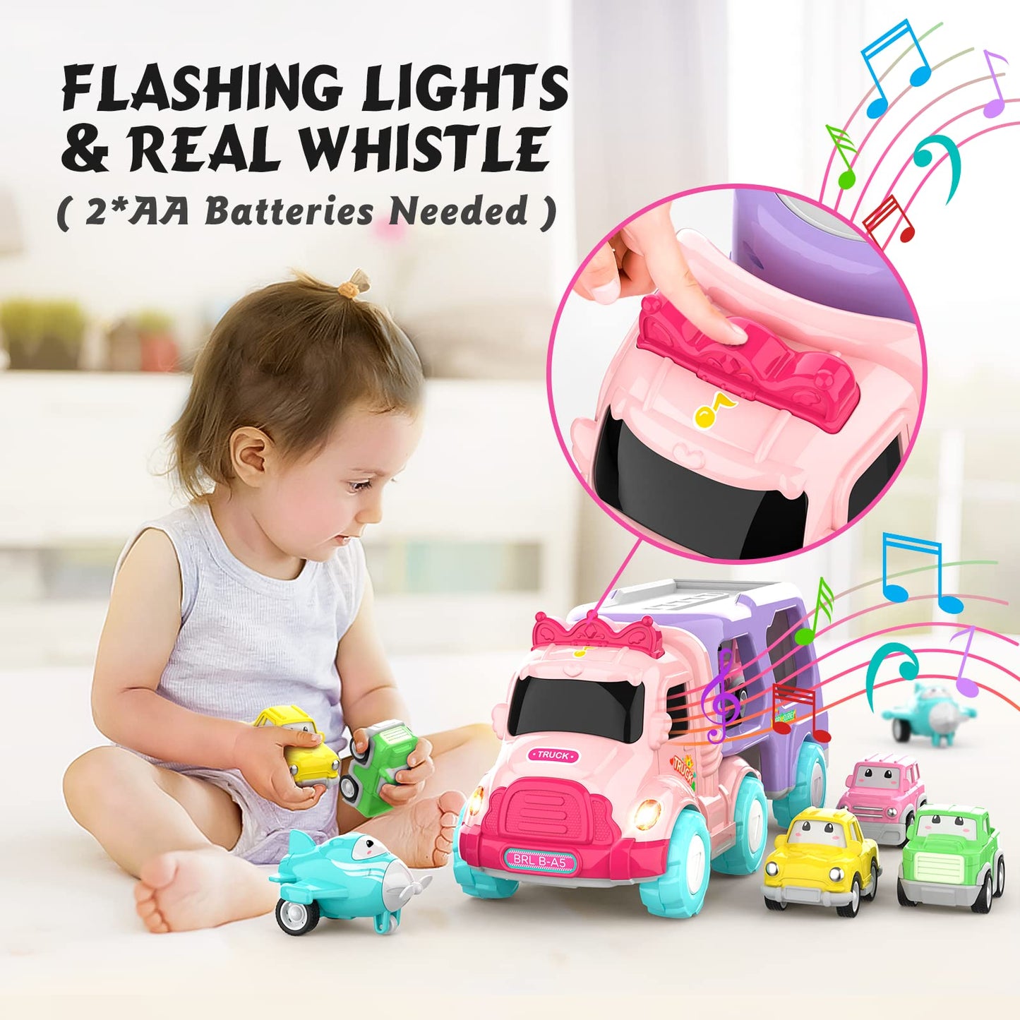 5-in-1 Friction Carrier Truck Toy for Toddlers