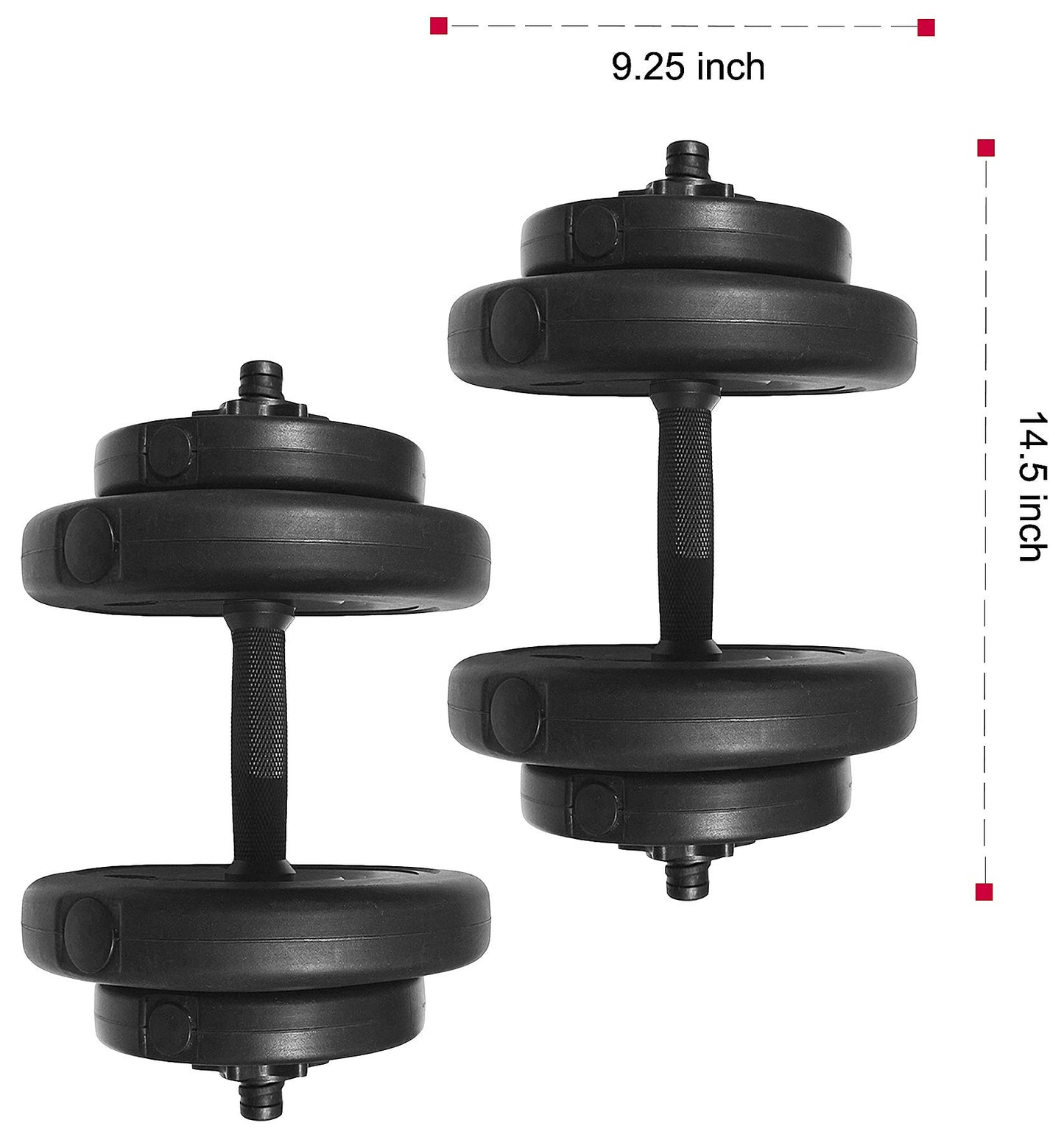 40-Pound Vinyl Dumbbell Set with Collars