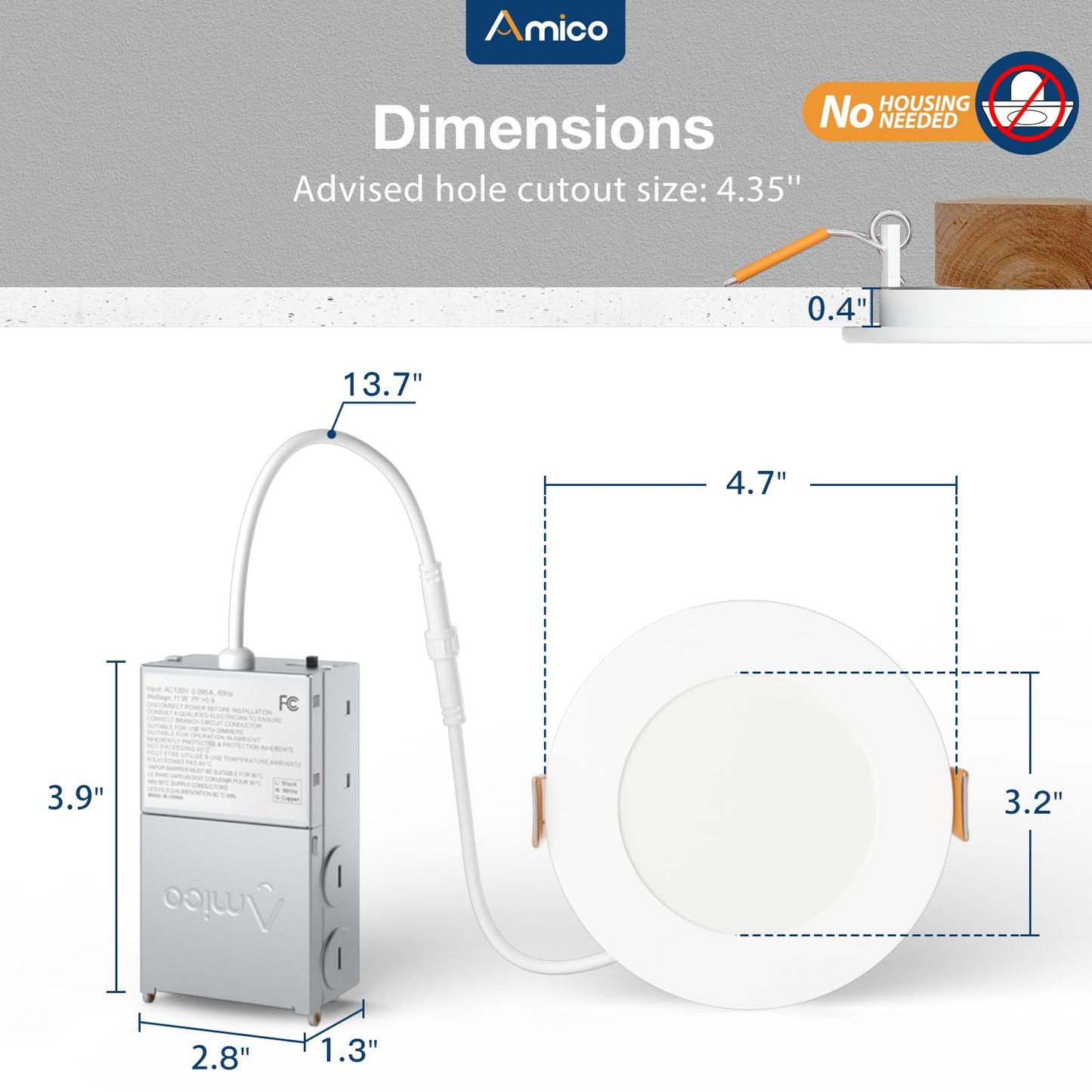 Amico 24 Pack Dimmable LED Recessed Lights
