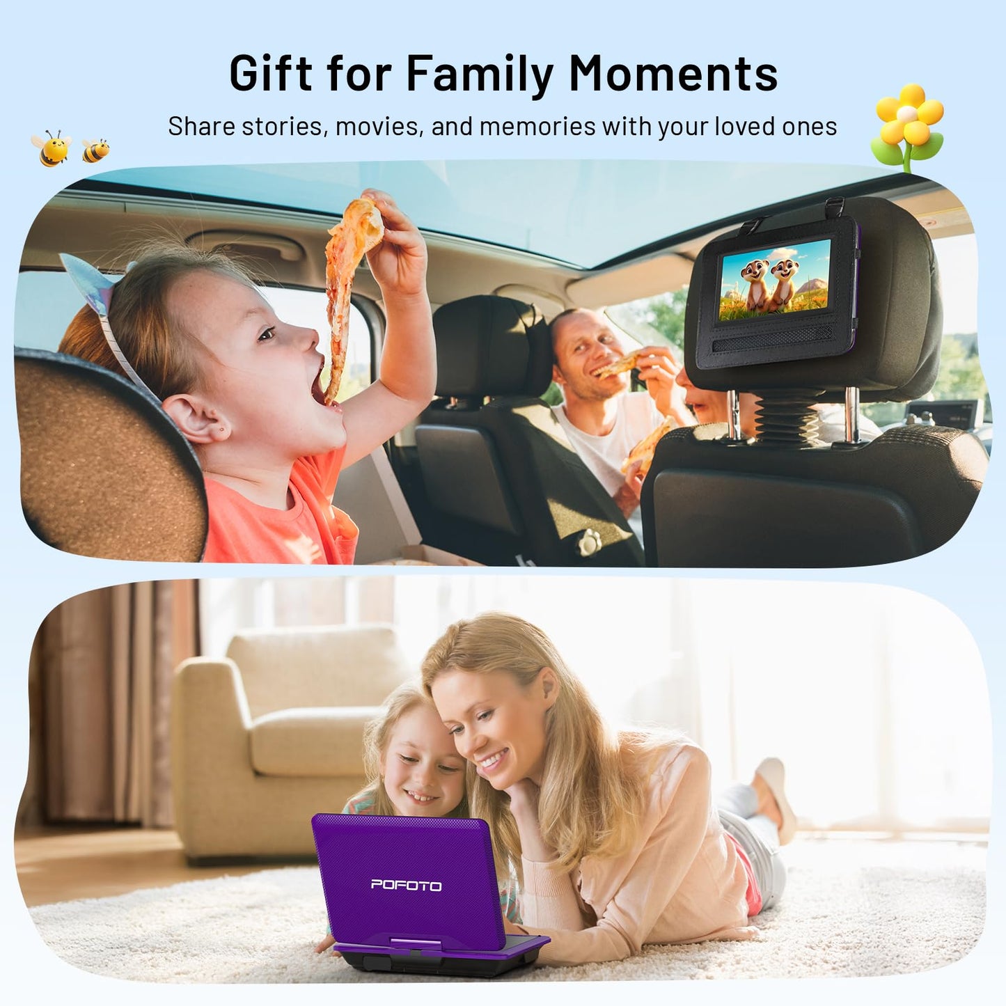 Portable DVD Player for Kids with Swivel Screen