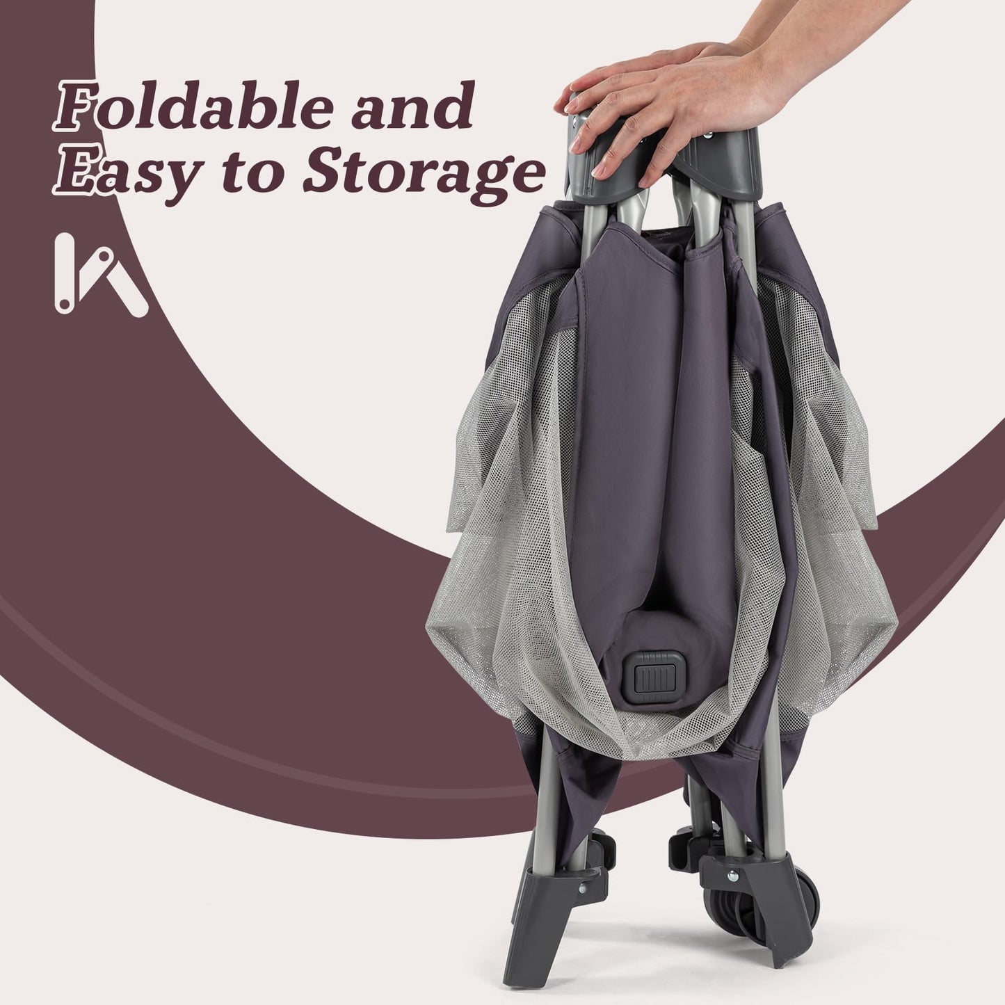 4-in-1 Portable Baby Playard with Bassinet & Canopy