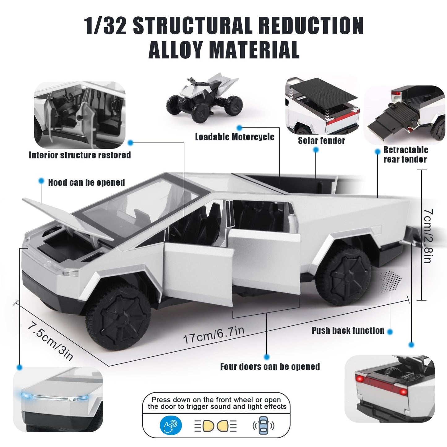 Diecast Pickup Trailer Toy Car for Kids