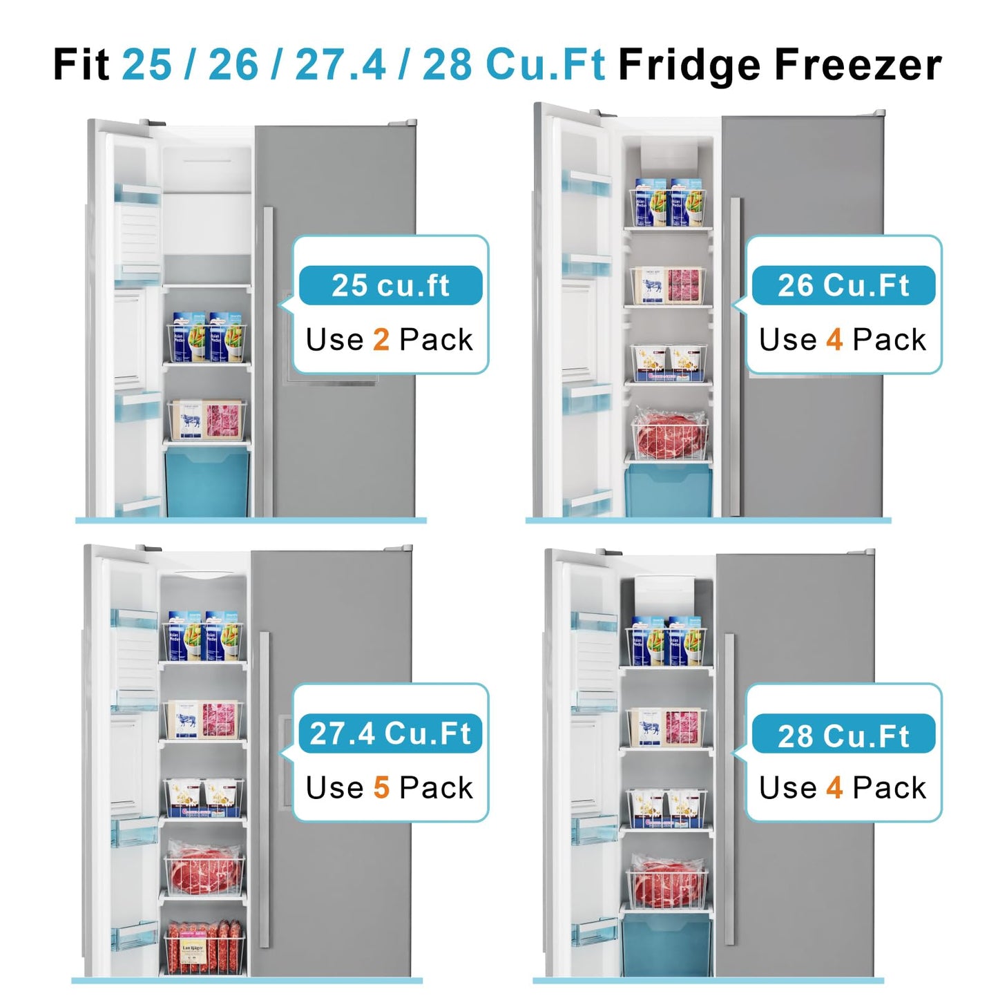 iSPECLE Refrigerator Organizer Bins - 3 Pack
