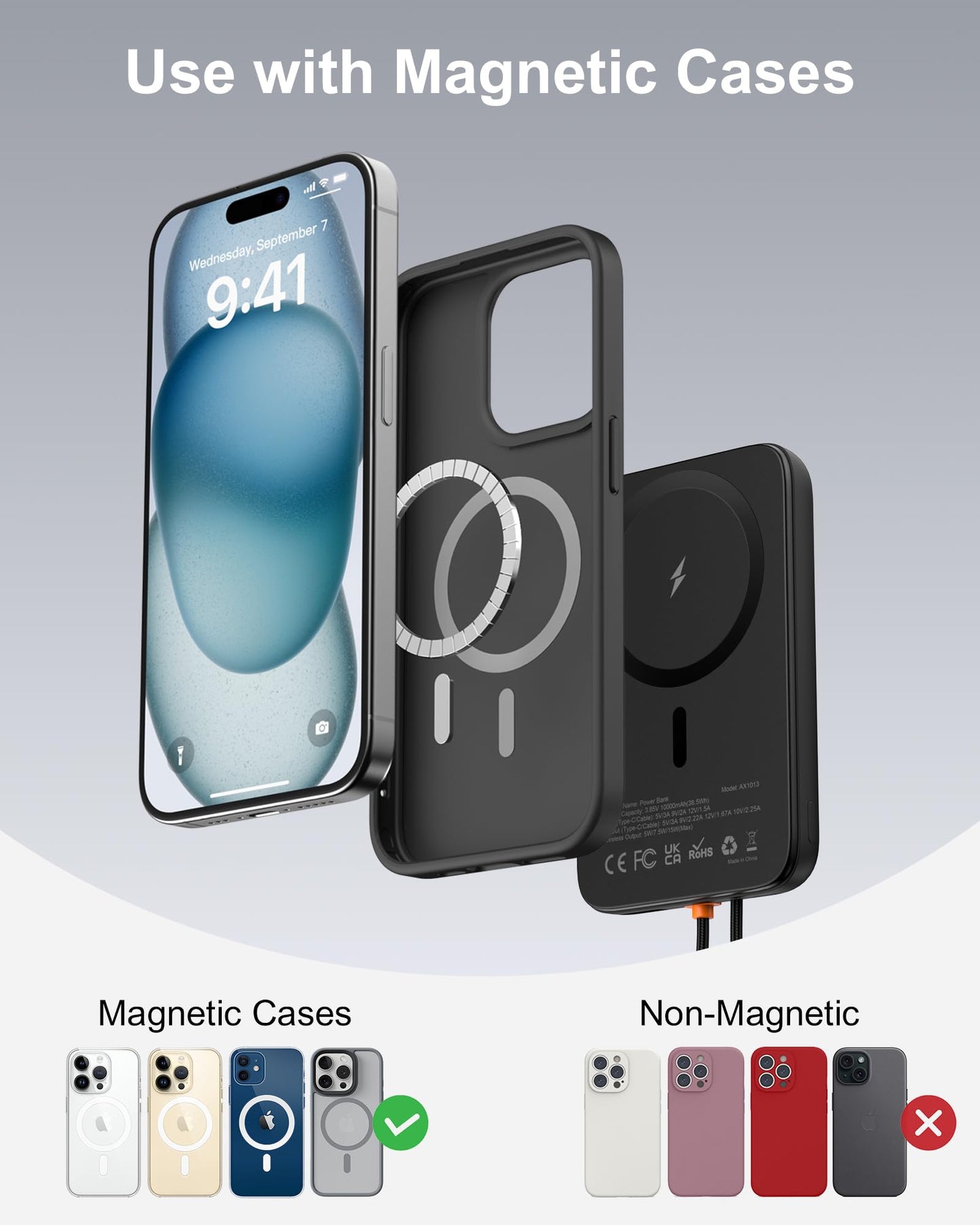 10000mAh Power Bank with Wireless Charging