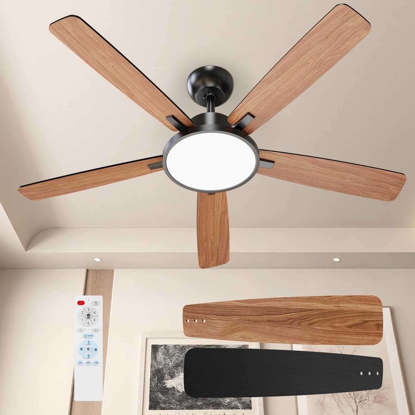 52 Inch Ceiling Fan with Remote Control