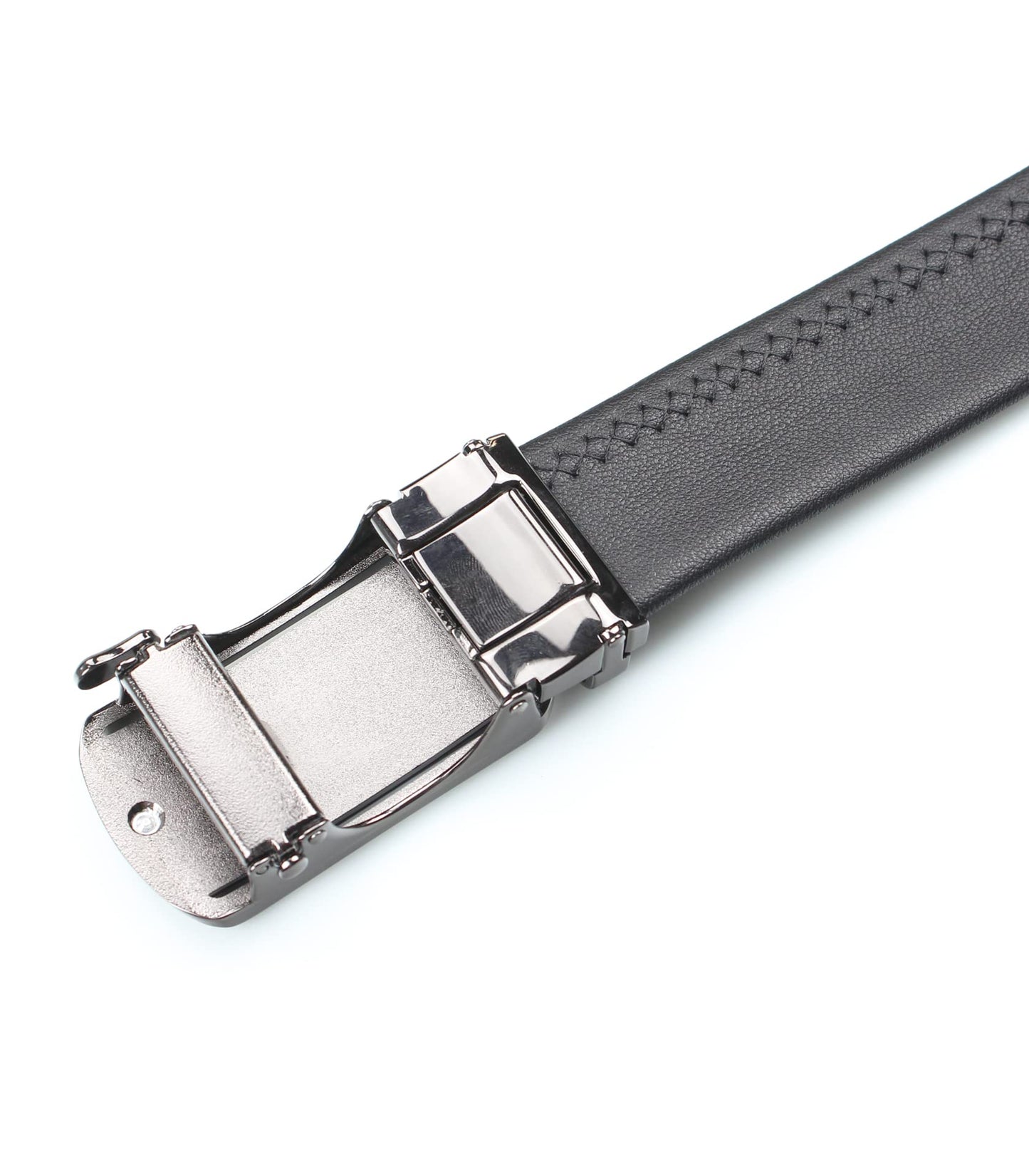 Bullko Adjustable Leather Golf Dress Belt, Black