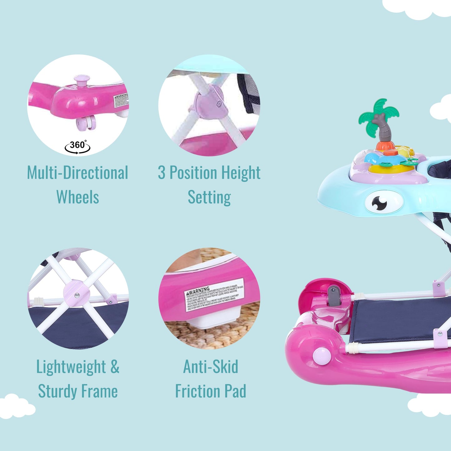 Dream On Me 2-in-1 Aloha Baby Walker
